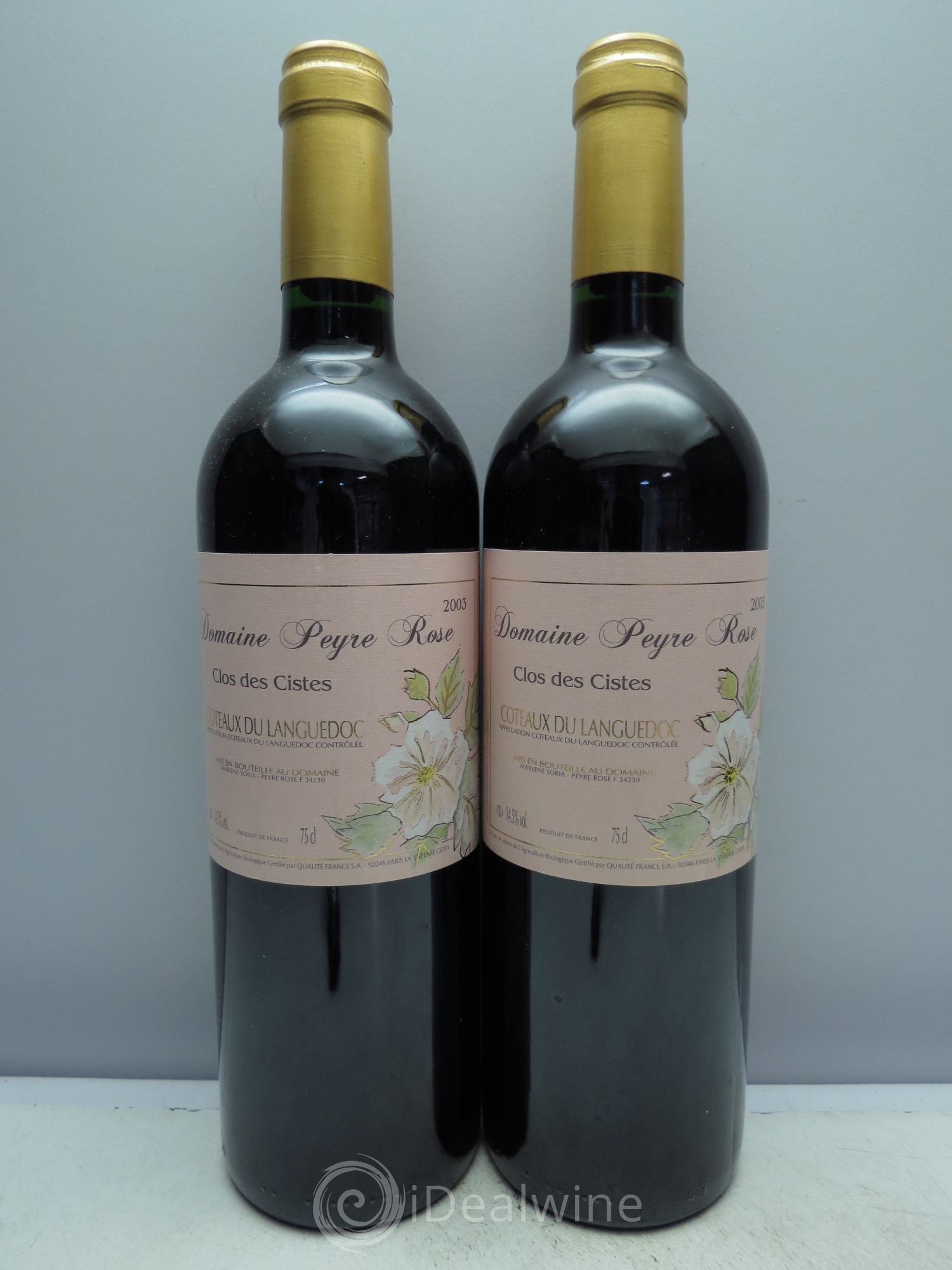Vin de France (anciennement Coteaux du Languedoc) Domaine Peyre Rose Les Cistes Marlène Soria 2003 - Lot de 2 bouteilles - 0