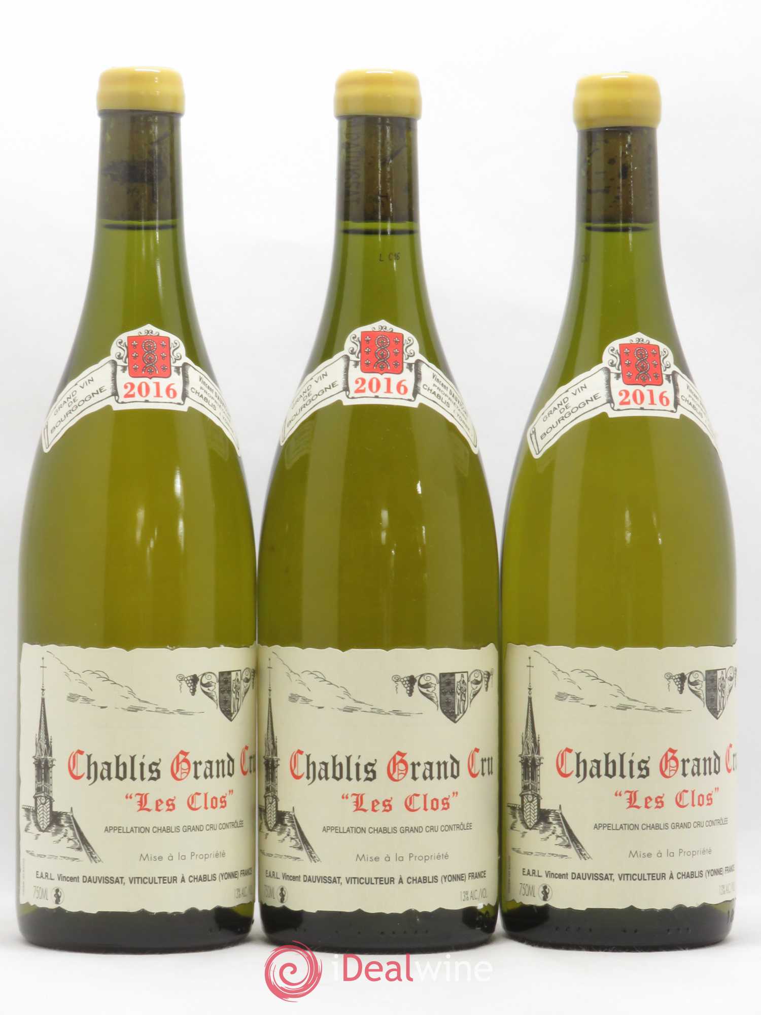 Chablis Grand Cru Les Clos Vincent Dauvissat (Domaine) 2016 - Lot de 3 bouteilles - 0