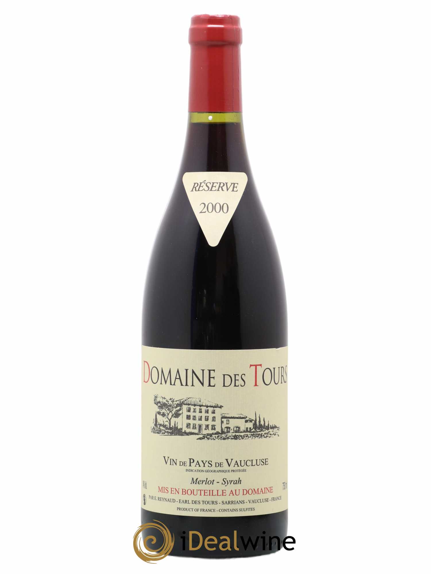Vaucluse Domaine des Tours Merlot-Syrah Emmanuel Reynaud 2000 - Lot de 1 bouteille - 0
