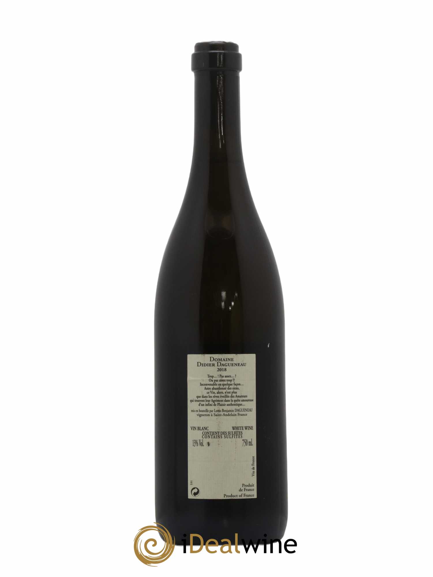 Vin de France Blanc Etc Dagueneau (Domaine Didier - Louis-Benjamin) 2018 - Lot de 1 bouteille - 1