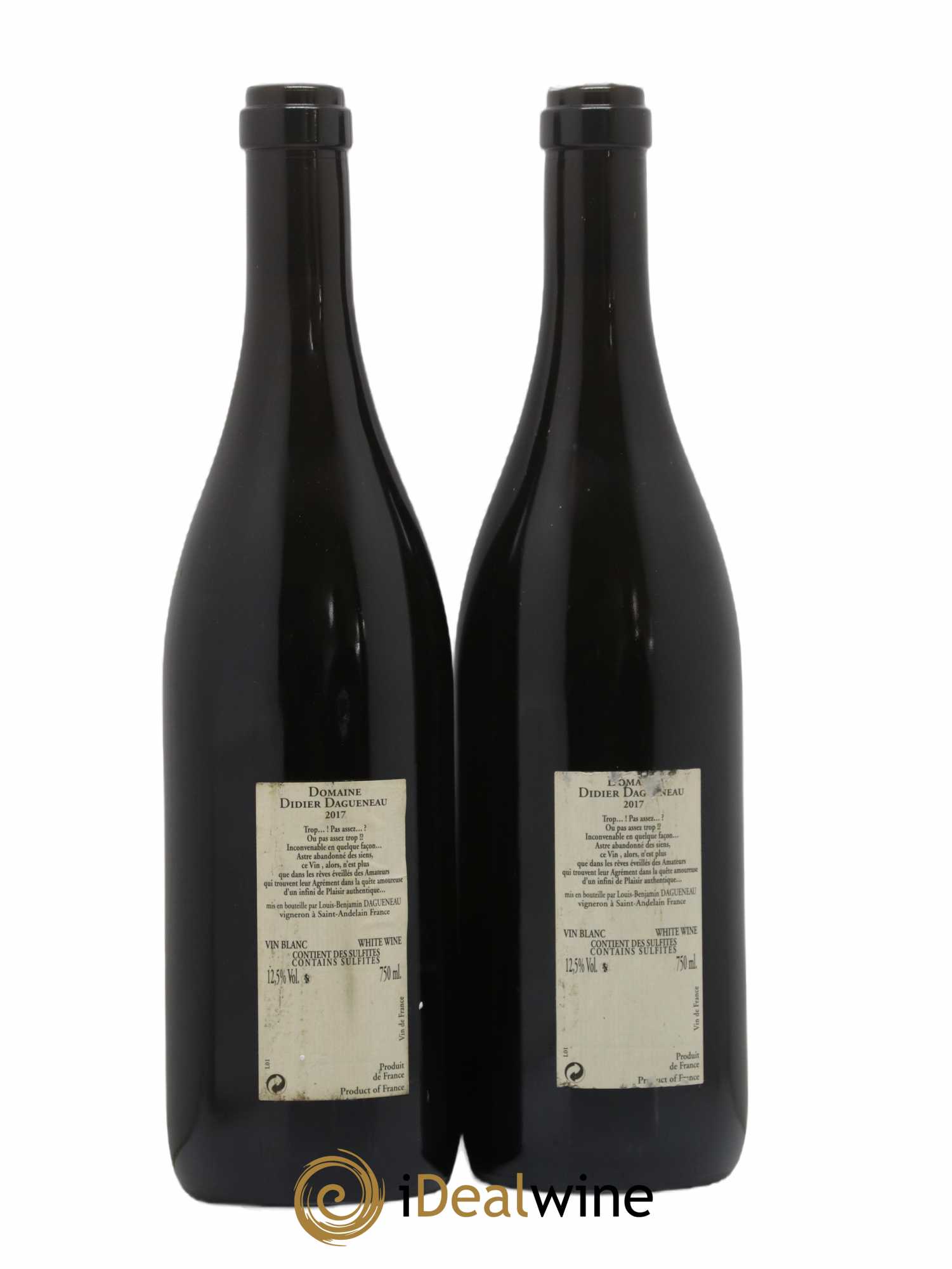 Pouilly-Fumé Blanc Fumé de Pouilly Dagueneau (Domaine Didier - Louis-Benjamin) 2017 - Lot de 2 bouteilles - 1
