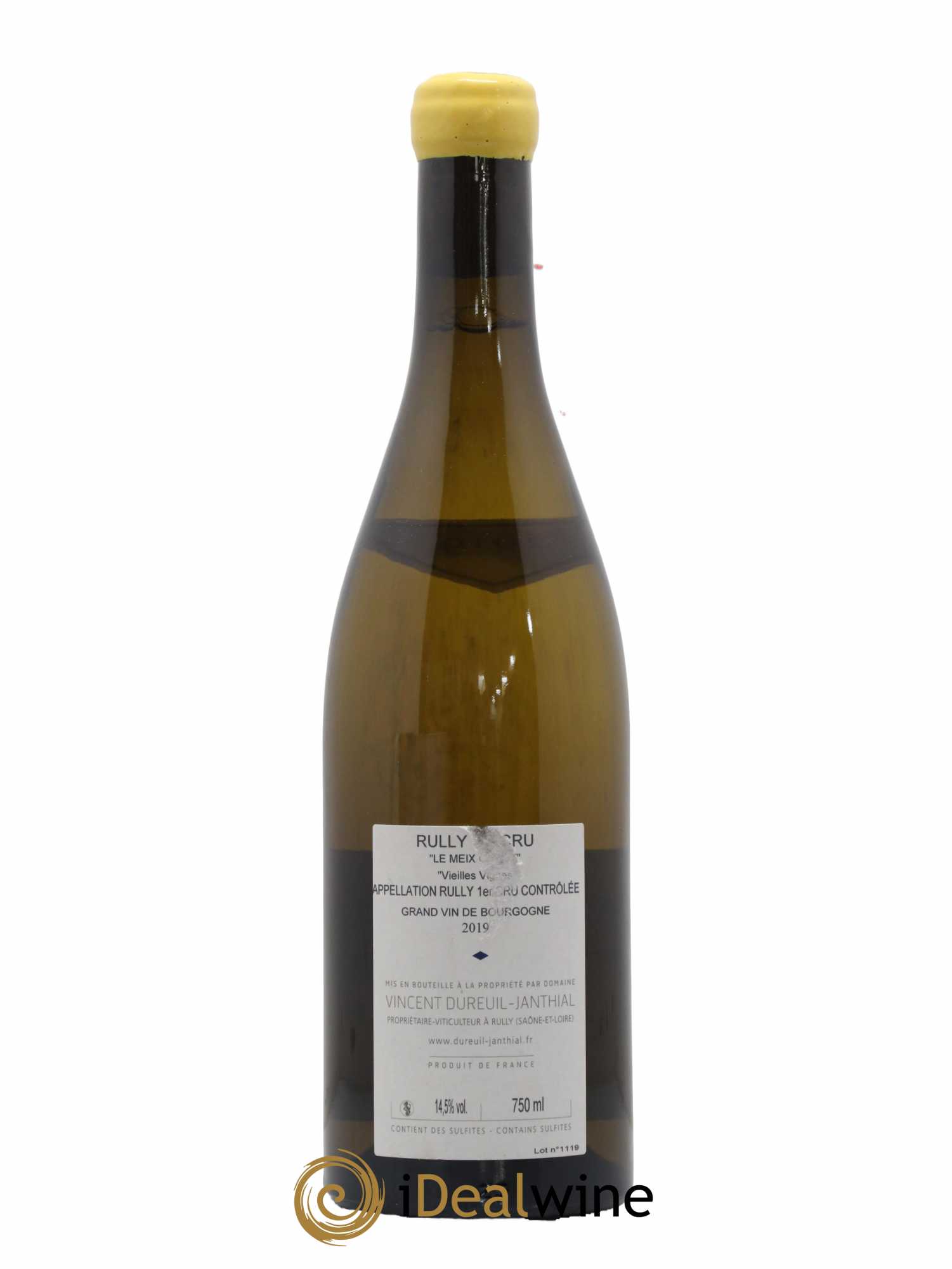Rully 1er Cru Le Meix Cadot Vieilles Vignes Vincent Dureuil-Janthial 2019 - Lot de 1 bouteille - 1