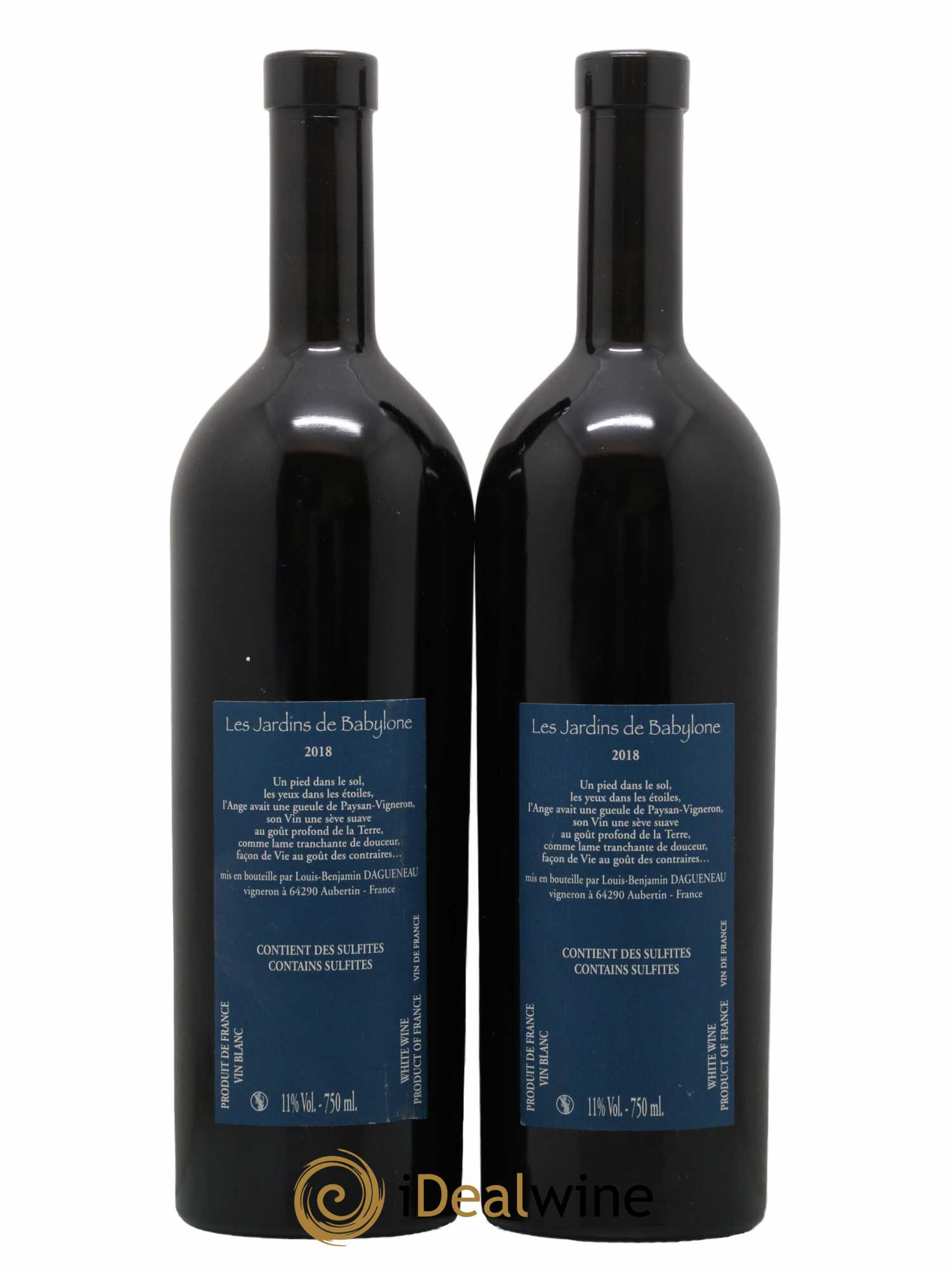 Vin de France (anciennement Jurançon) Jardins de Babylone Didier Dagueneau 2018 - Lotto di 2 bottiglie - 1