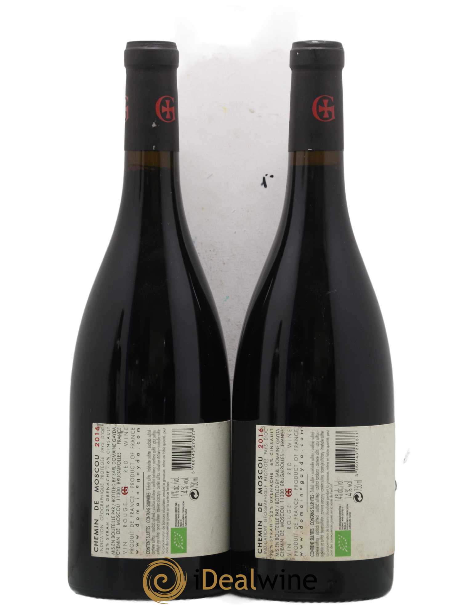 Pays d'Oc Chemin de Moscou Domaine Gayda 2016 - Lot de 2 bouteilles - 1