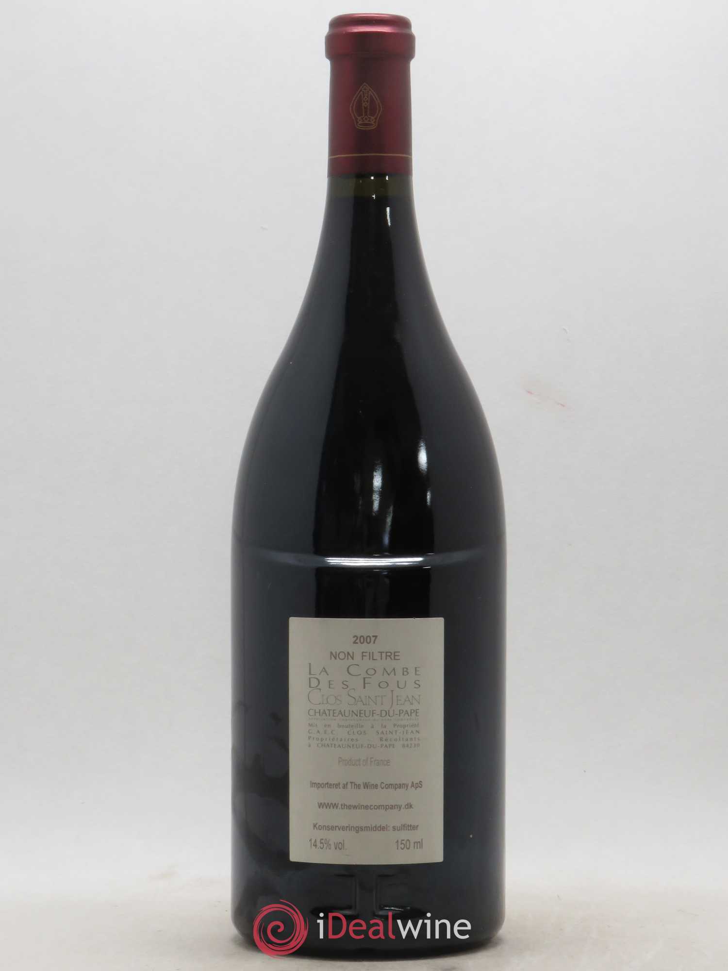 Châteauneuf-du-Pape Clos Saint-Jean La Combe des Fous Pascal et Vincent Maurel 2007 - Lot de 1 magnum - 1