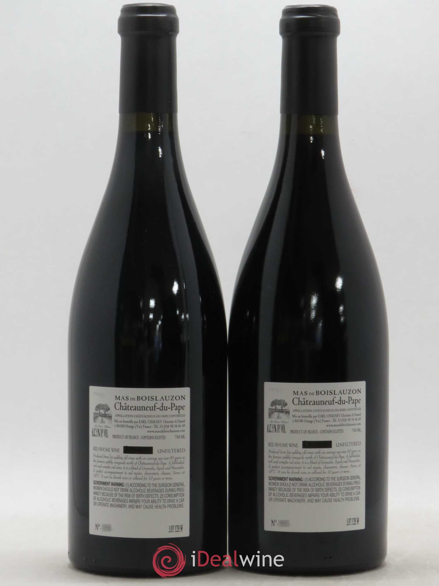 Châteauneuf-du-Pape Mas de Boislauzon Cuvée du Quet Christine et Daniel Chaussy 2010 - Lot de 2 bouteilles - 1