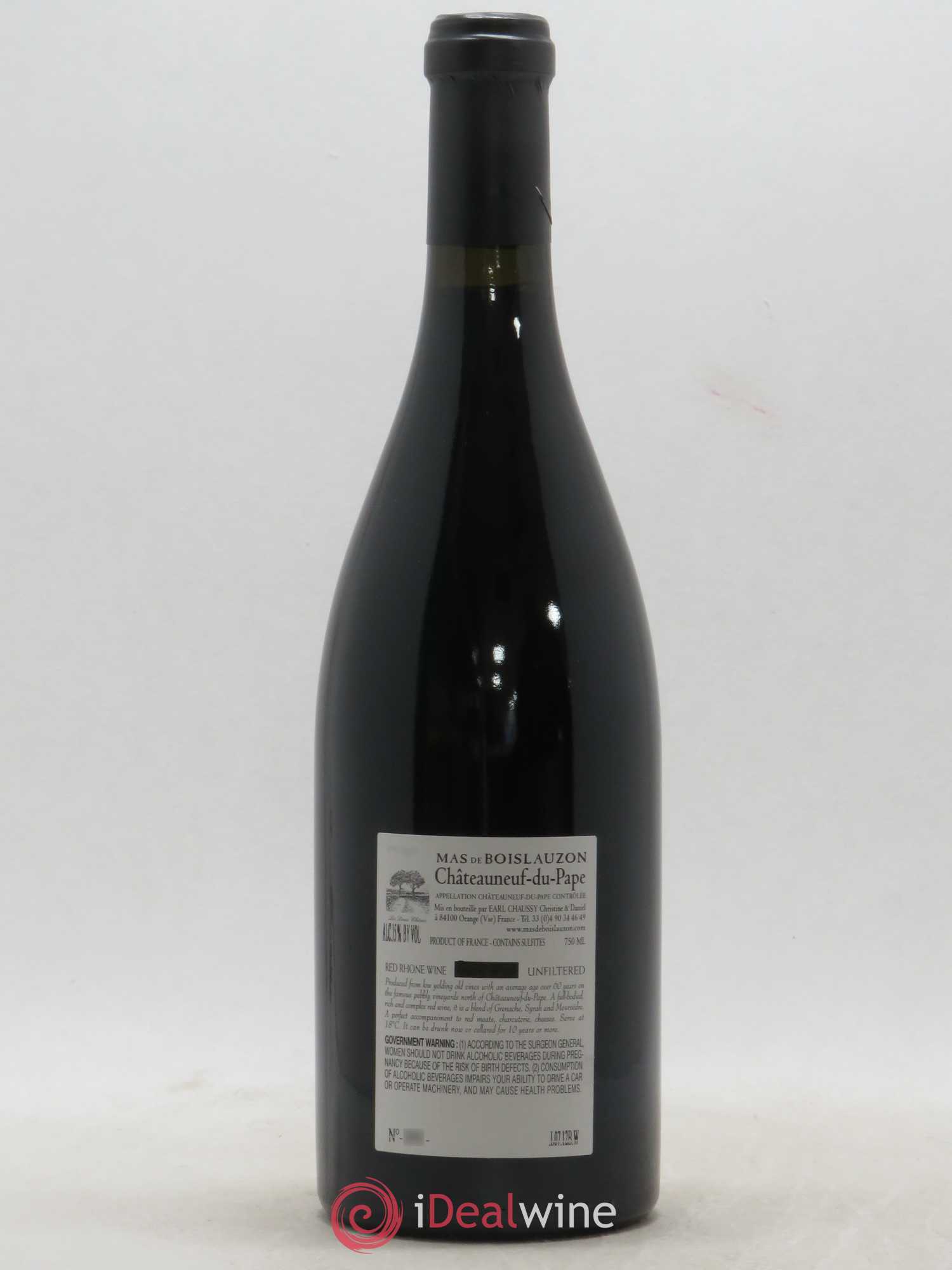 Châteauneuf-du-Pape Mas de Boislauzon Cuvée du Quet Christine et Daniel Chaussy 2010 - Lot de 1 bouteille - 1