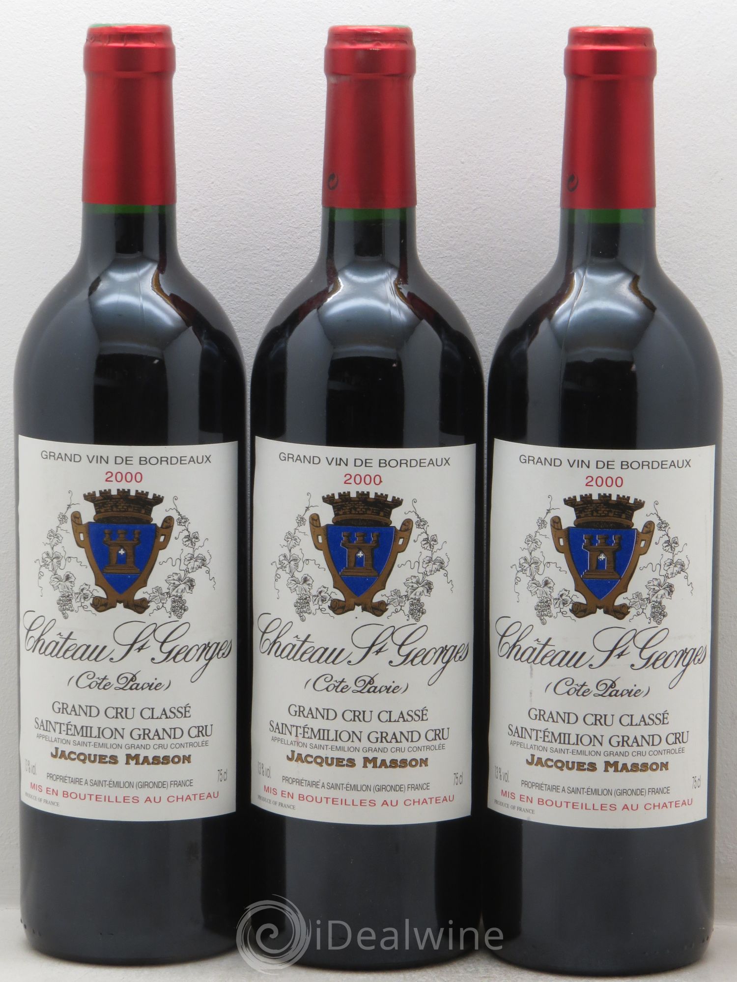Château Saint-Georges Côte Pavie 2000 - Lot de 3 bouteilles - 0