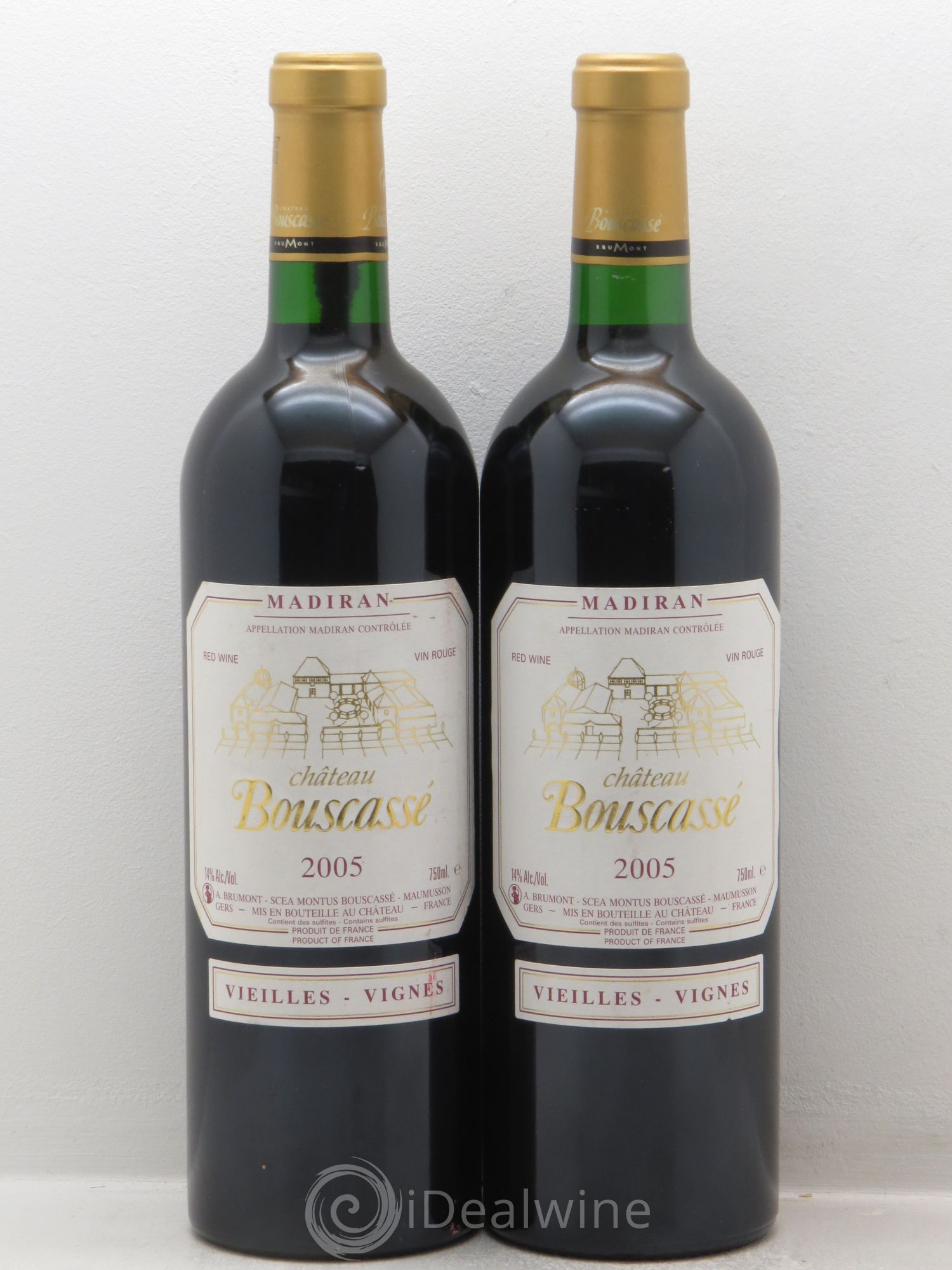 Madiran Vieilles Vignes Château Bouscassé - Alain Brumont 2005 - Lotto di 2 bottiglie - 0