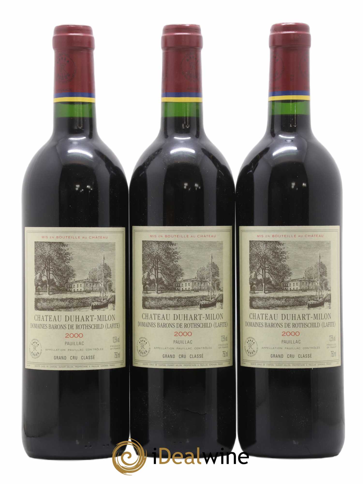 Château Duhart-Milon 4ème Grand Cru Classé 2000 - Lot de 3 bouteilles - 0