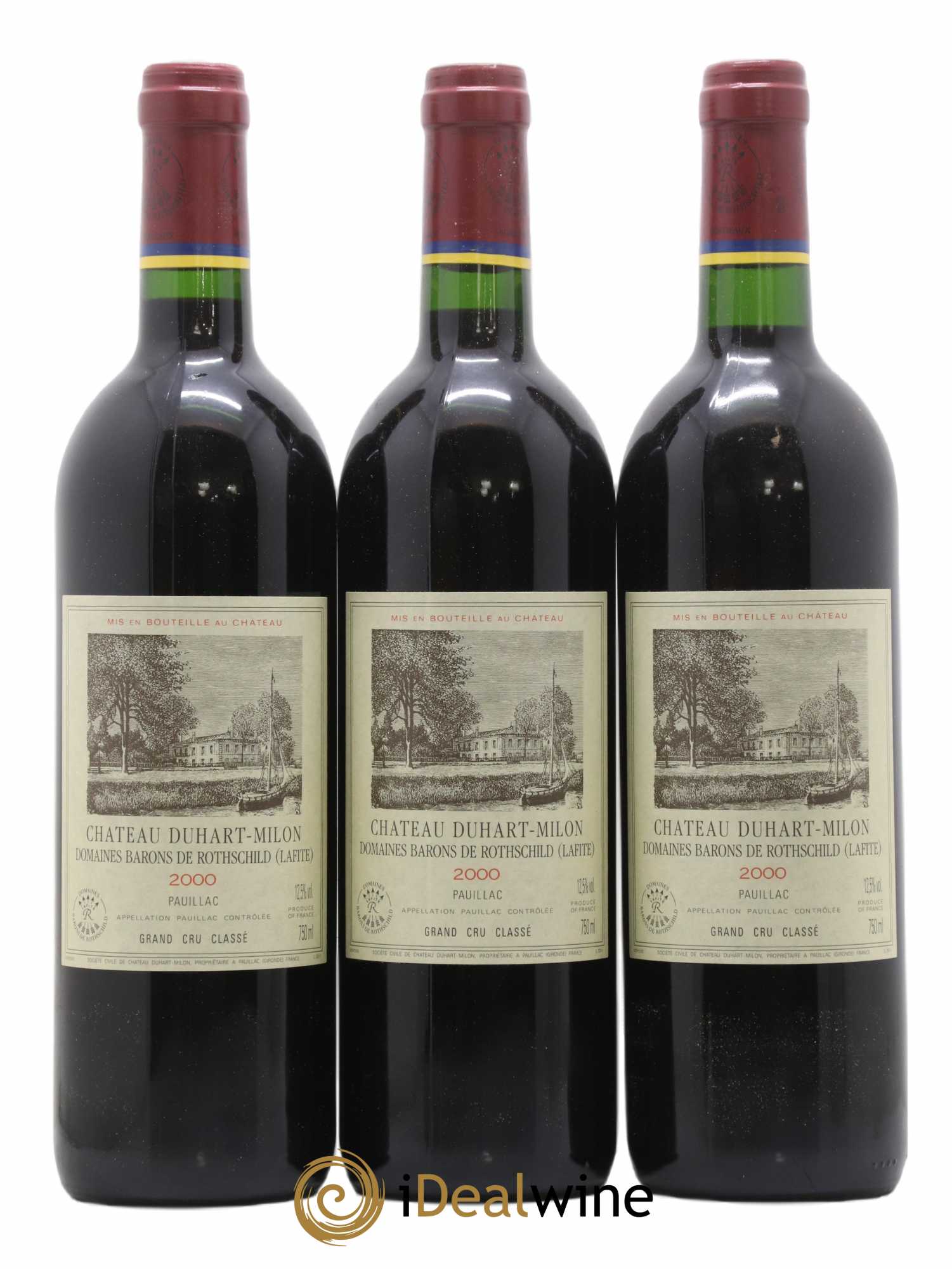 Château Duhart-Milon 4ème Grand Cru Classé 2000 - Lot de 3 bouteilles - 0