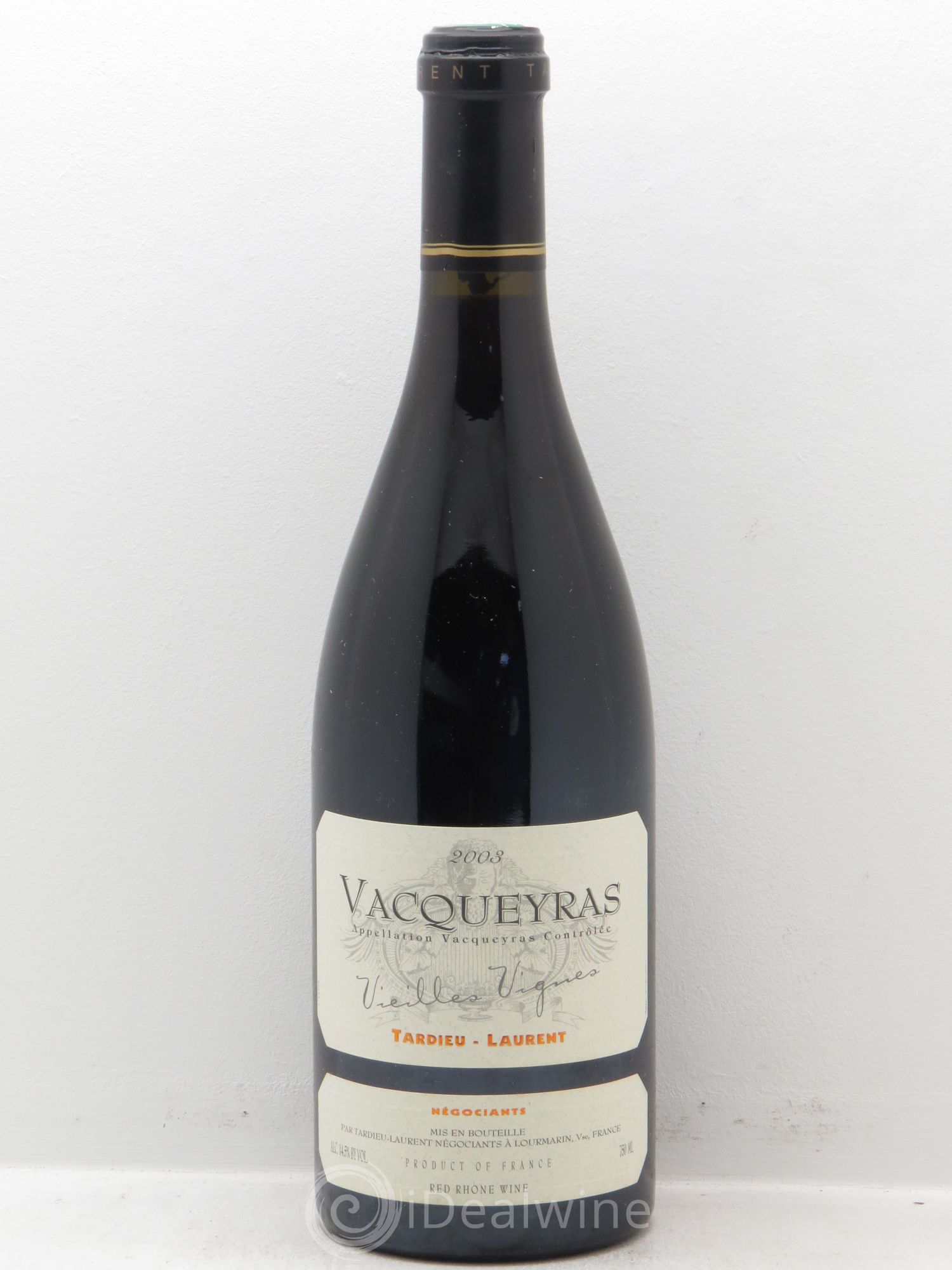 Vacqueyras "Vieilles vignes" Laurent Tardieu 2003 - Posten von 1 Flasche - 0