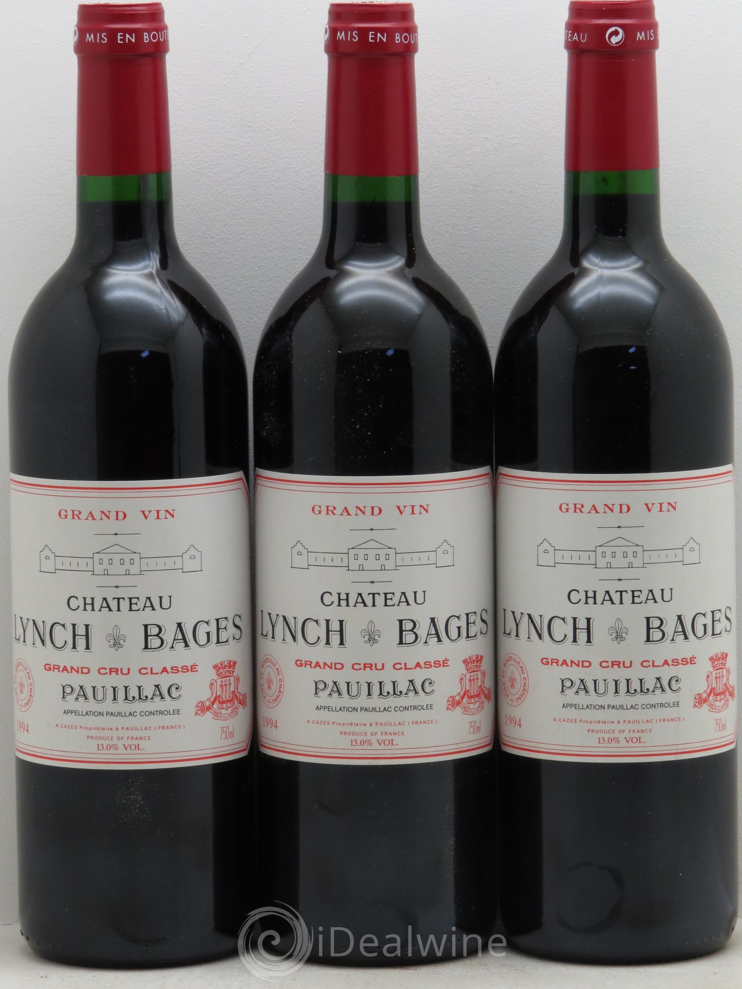 Château Lynch Bages 5ème Grand Cru Classé 1994 - Lot de 3 bouteilles - 0