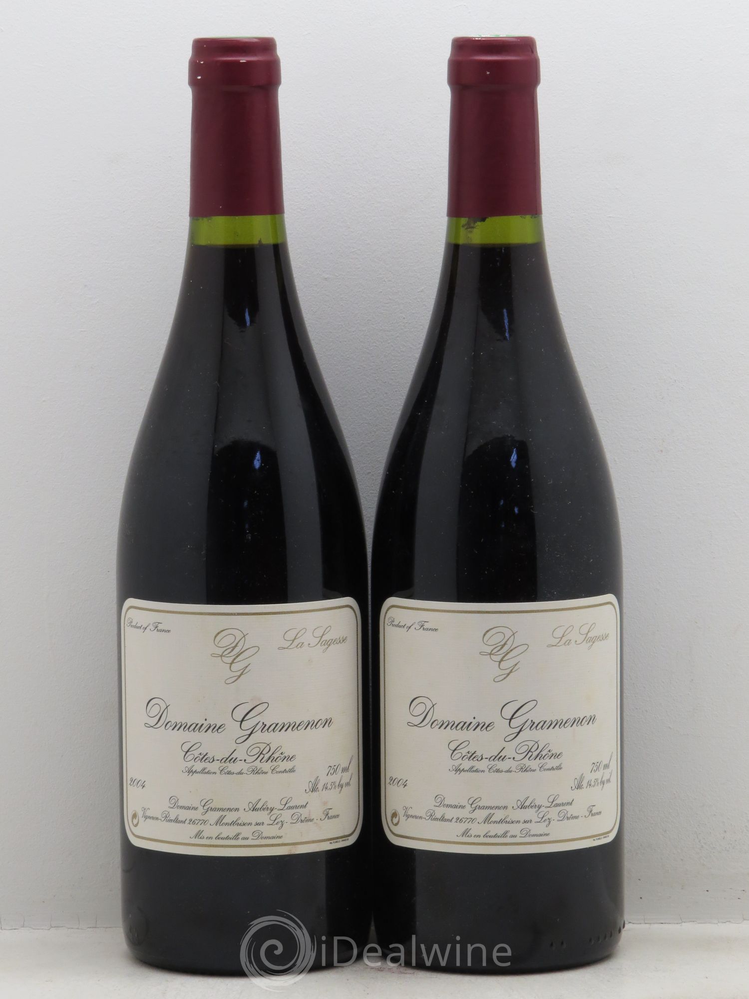 Côtes-du-Rhône "Sagesse" Domaine Gramenon 2004 - Posten von 2 Flaschen - 0