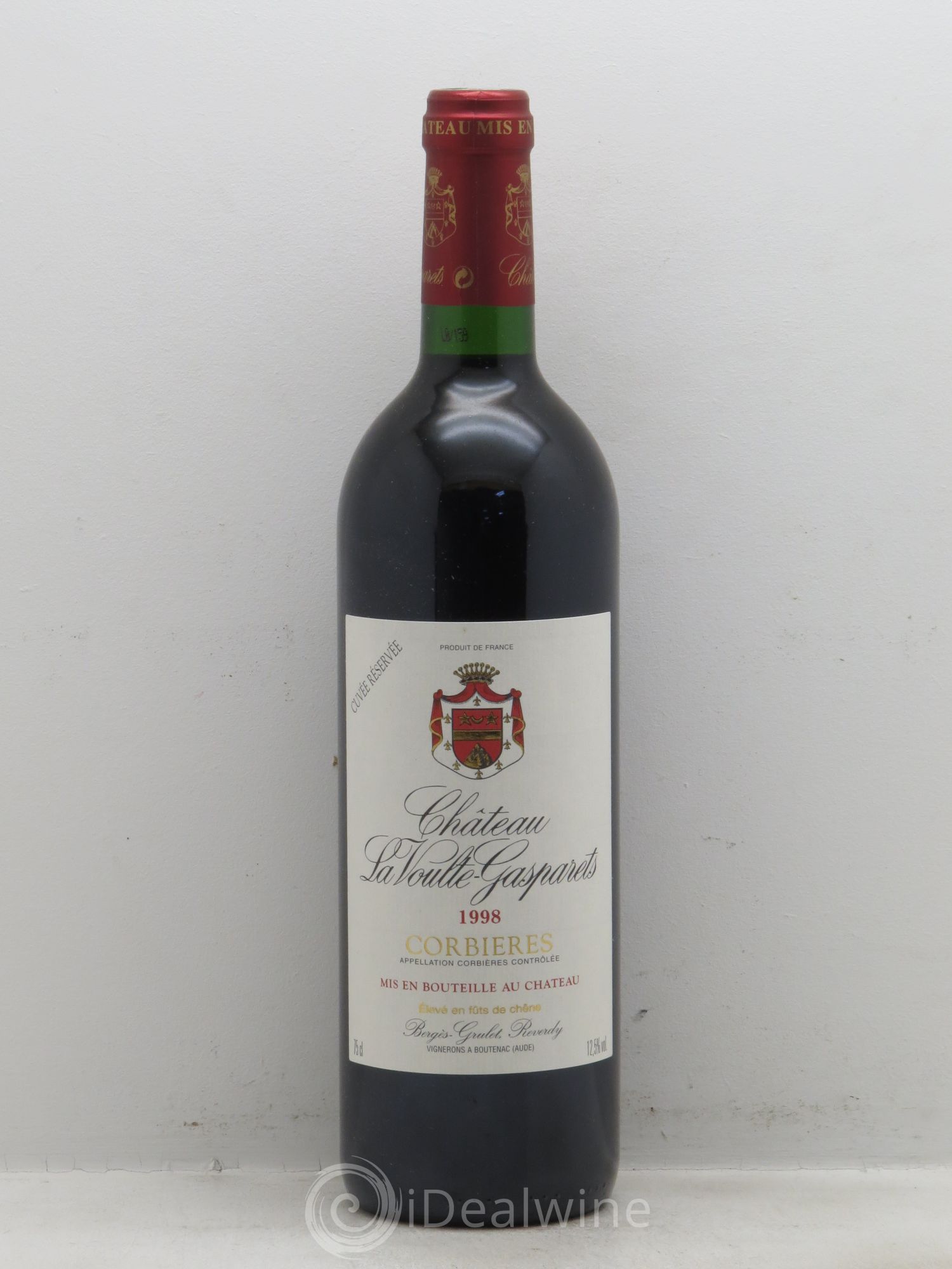 Corbières Château La Voulte-Gasparets Réservée Patrick Reverdy 1998 - Lot de 1 bouteille - 0