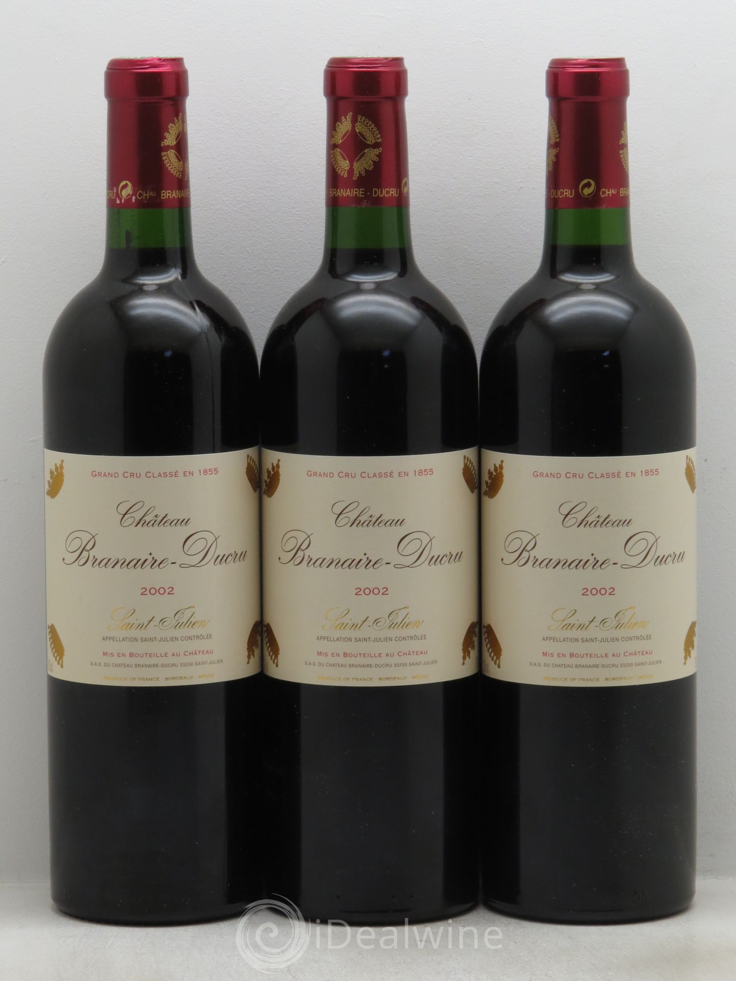 Château Branaire Ducru 4ème Grand Cru Classé 2002 - Lot de 3 bouteilles - 0
