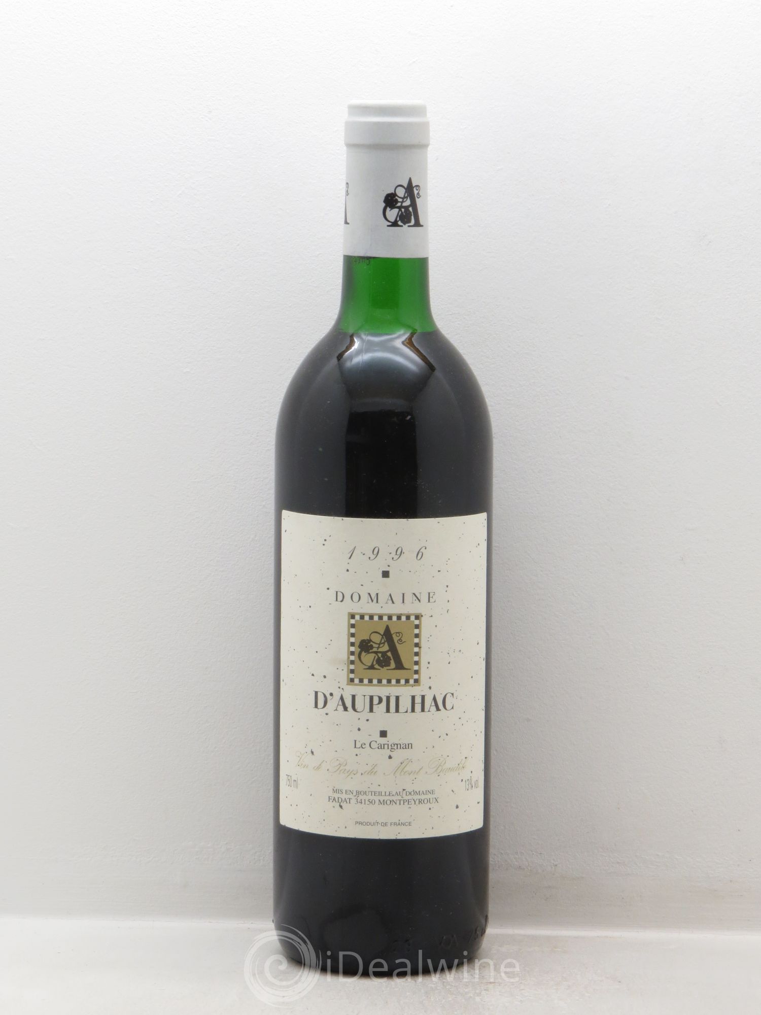 Coteaux du Languedoc Vin de pays du Mont Baudile Domaine d'Aupilhac "le Carignan" C et S Fadat 1996 - Posten von 1 Flasche - 0