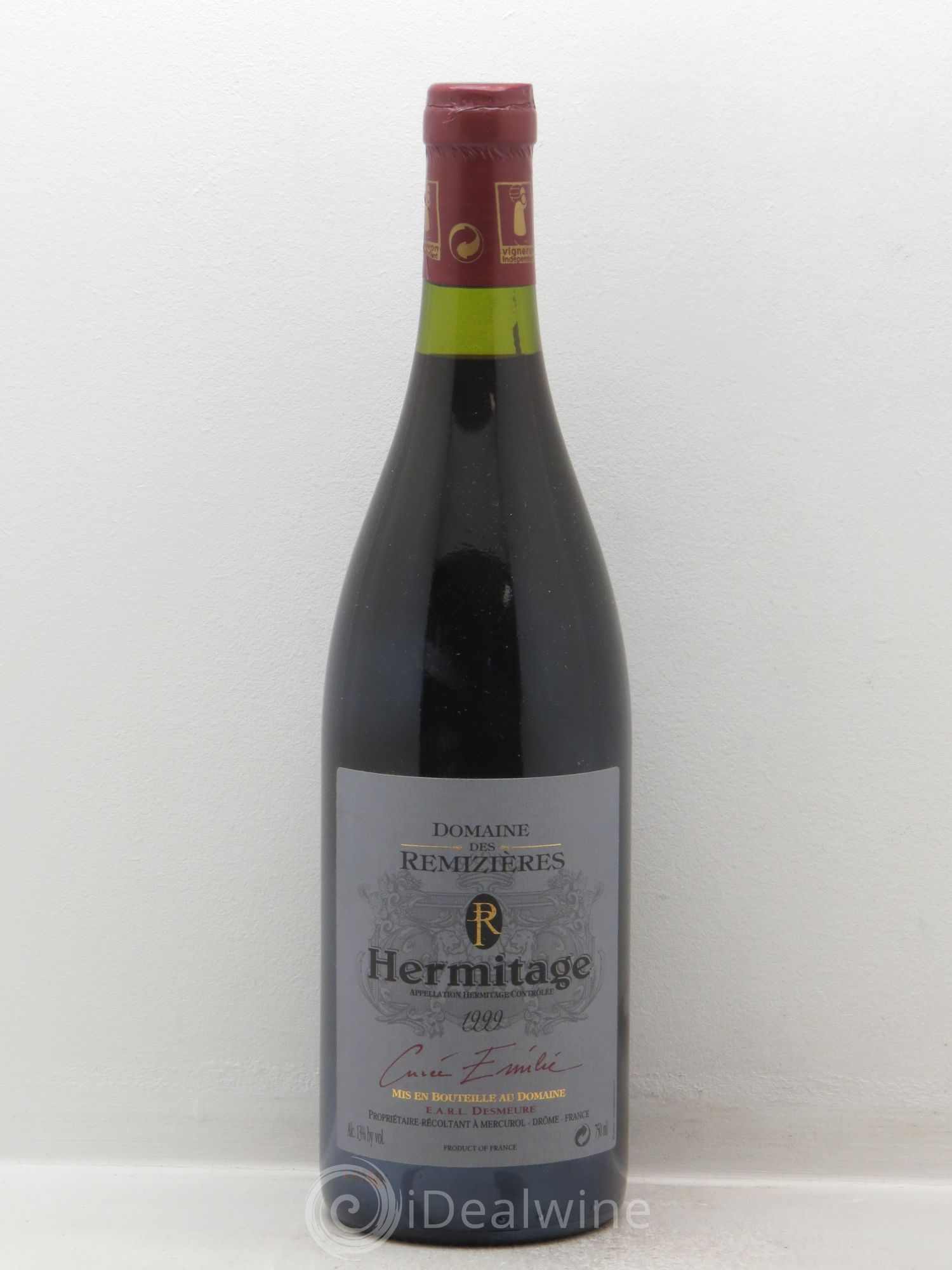 Hermitage Cuvée Emilie Rémizières (Domaine des) 1999 - Lot de 1 bouteille - 0