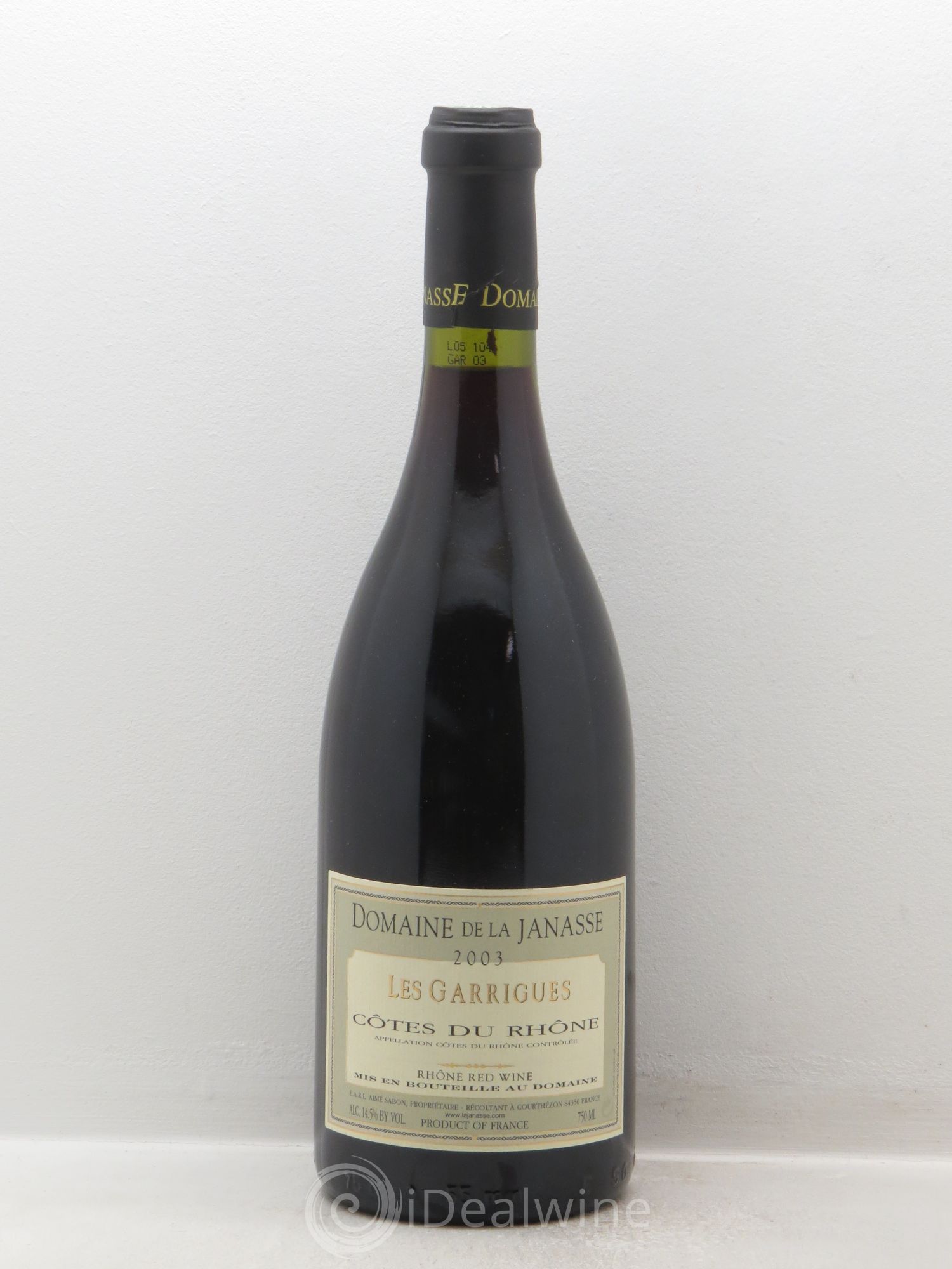 Côtes-du-Rhône La Janasse (Domaine de) Aimé Sabon Les Garrigues 2003 - Posten von 1 Flasche - 0