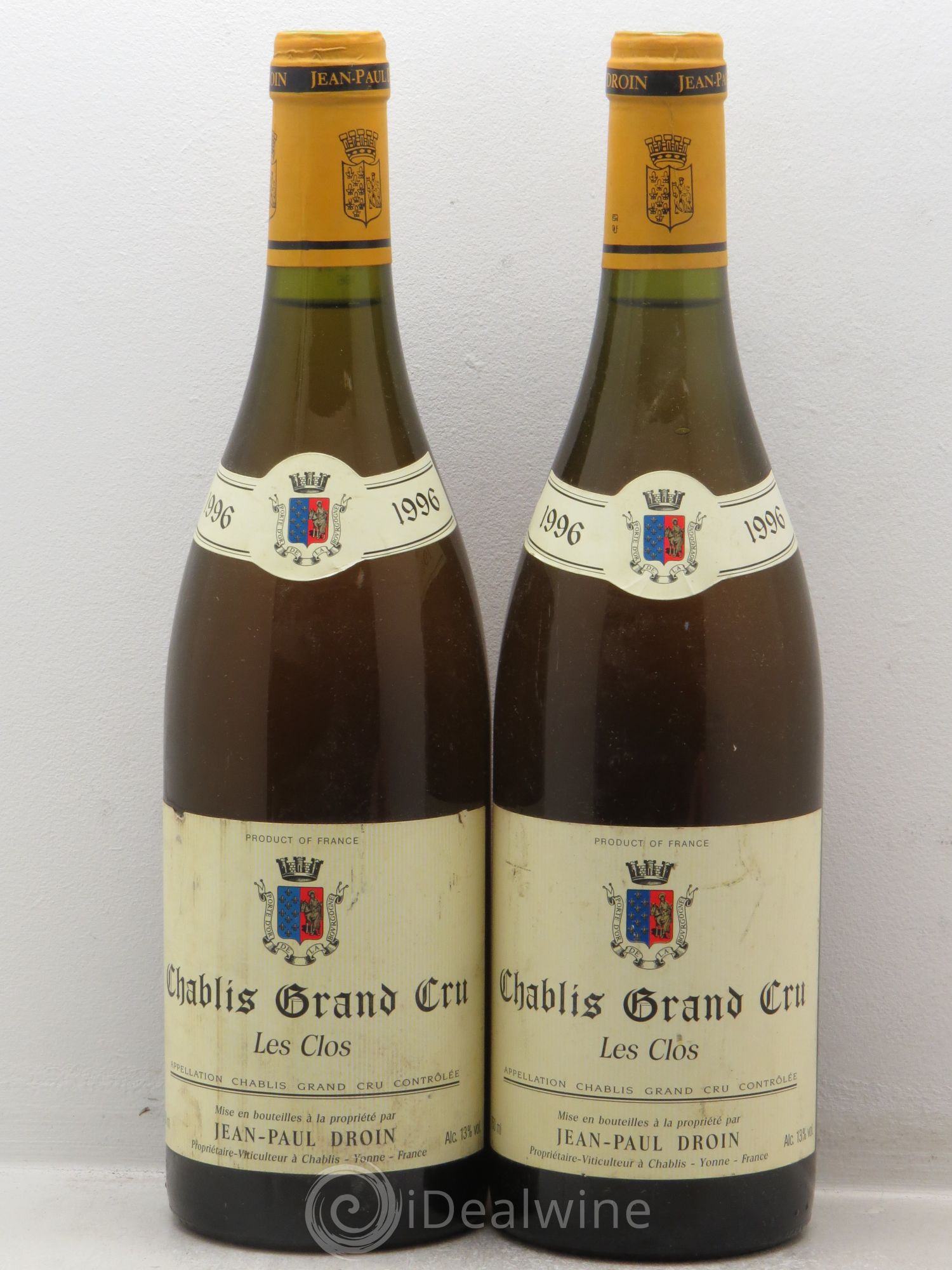 Chablis Grand Cru Les Clos Jean-Paul & Benoît Droin (Domaine) 1996 - Lot de 2 bouteilles - 0