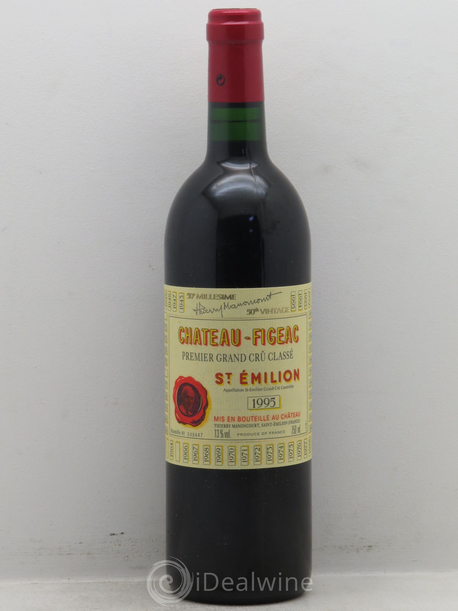 Château Figeac 1er Grand Cru Classé A 1995 - Lot de 1 bouteille - 0