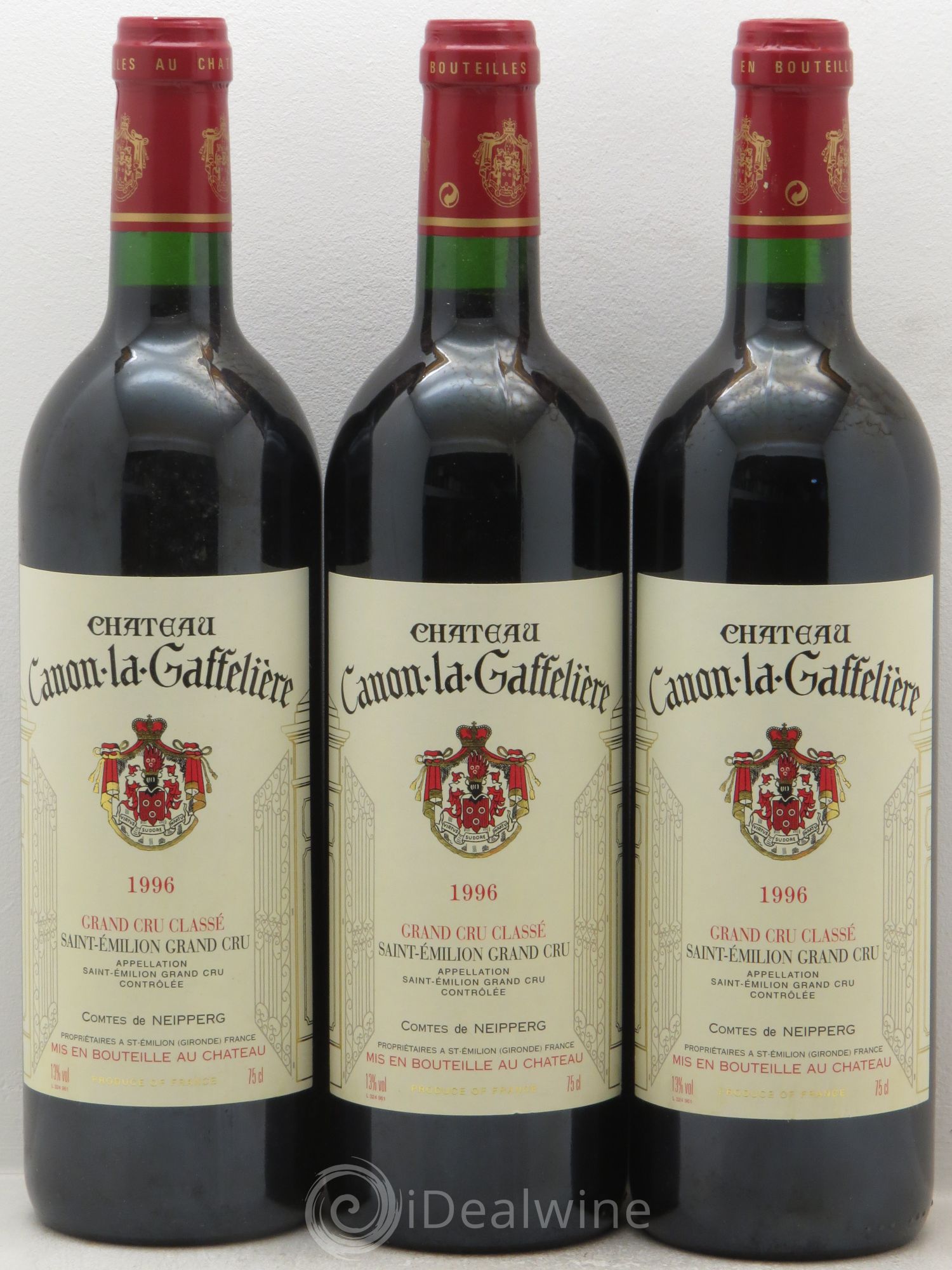 Château Canon la Gaffelière 1er Grand Cru Classé B 1996 - Lot de 3 bouteilles - 0