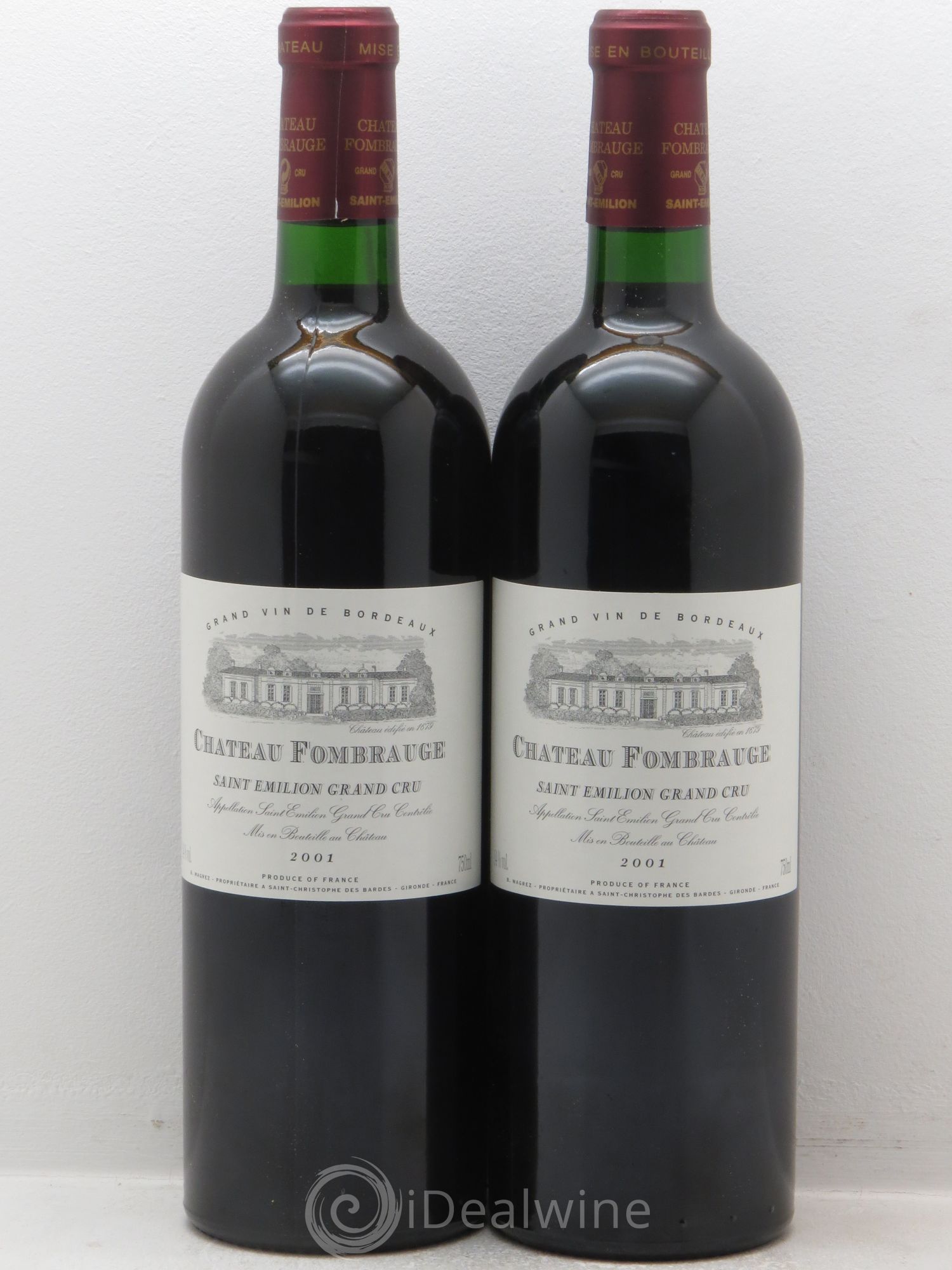 Château Fombrauge Grand Cru Classé 2001 - Lot de 2 bouteilles - 0