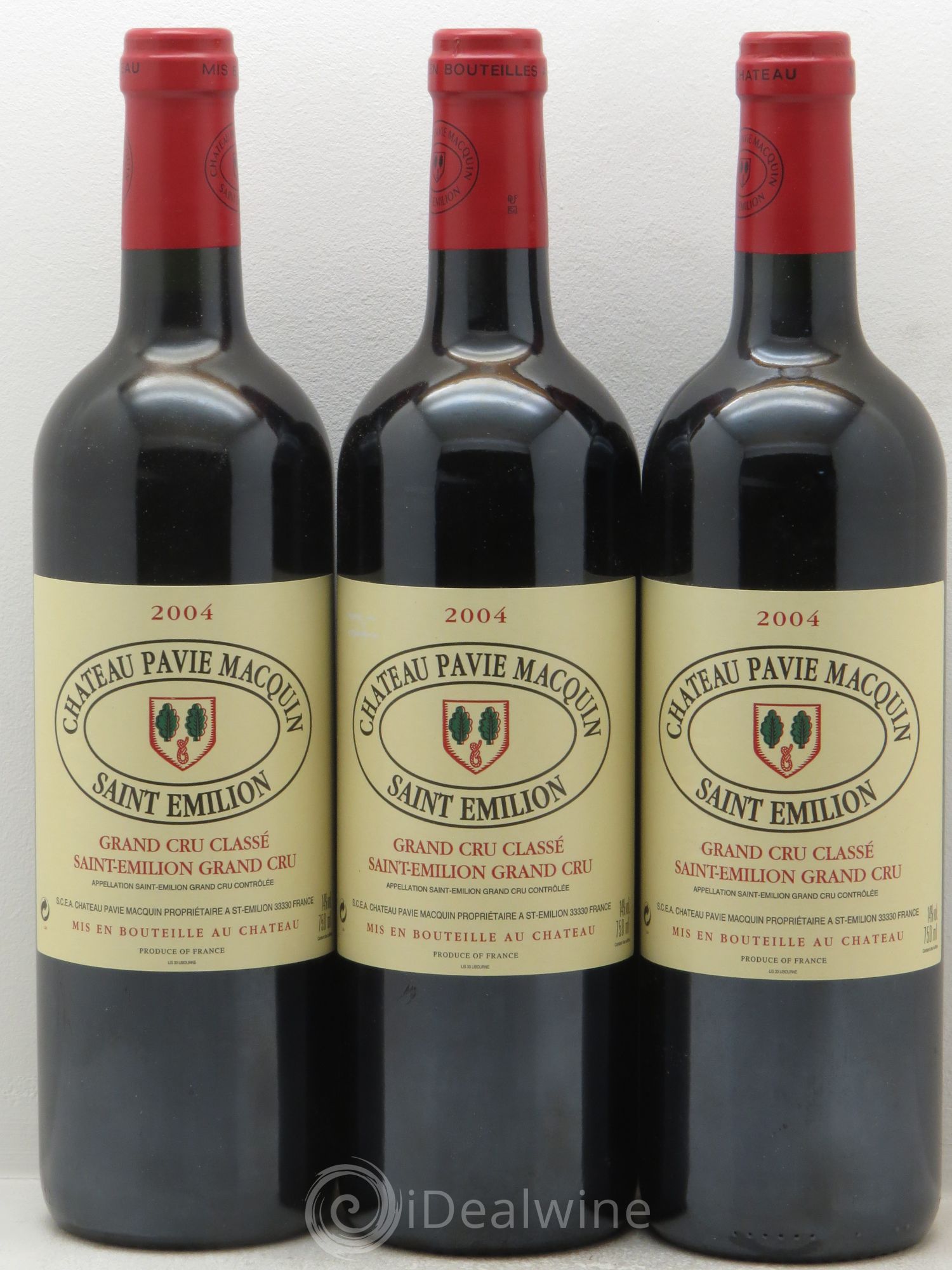 Château Pavie Macquin 1er Grand Cru Classé B 2004 - Lot de 3 bouteilles - 0