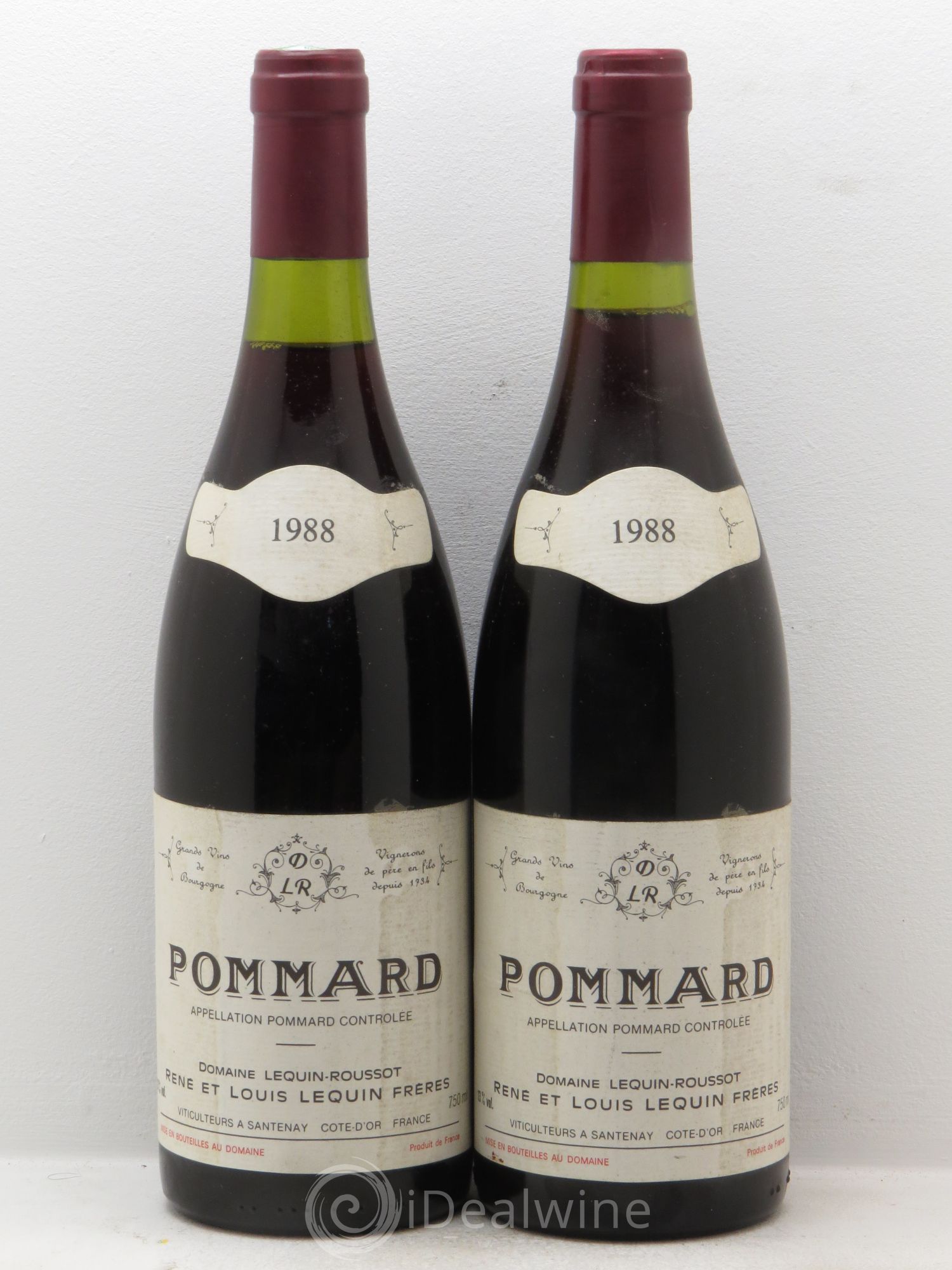 Pommard Domaine Lequin-Roussot 1988 - Lot de 2 bouteilles - 0