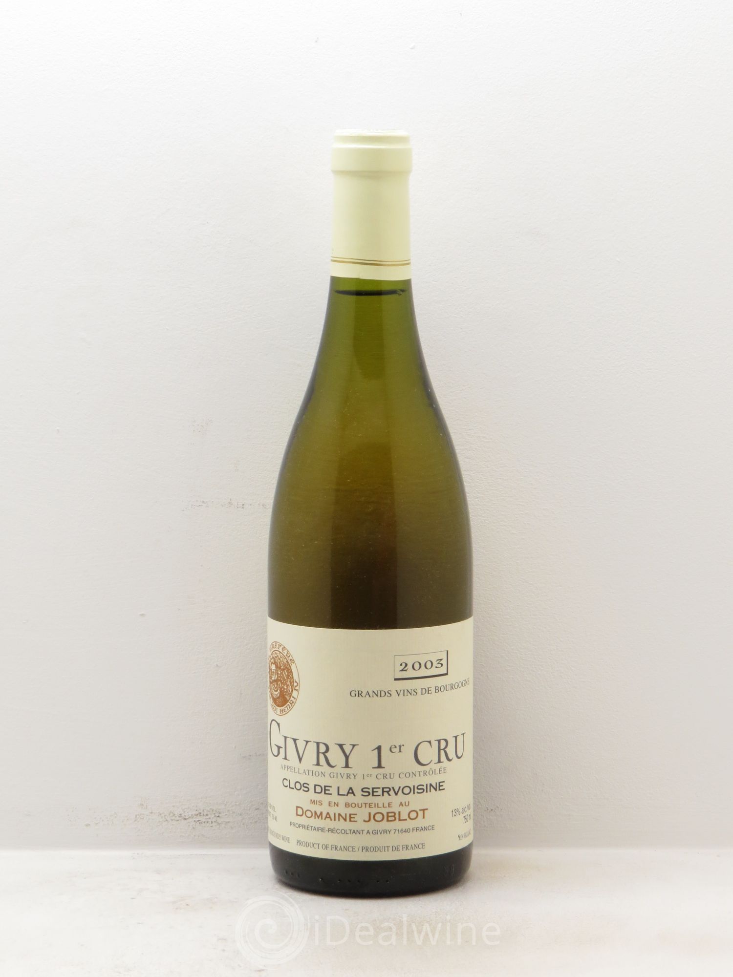 Givry 1er Cru Servoisine Joblot (Domaine) 2003 - Lot de 1 bouteille - 0