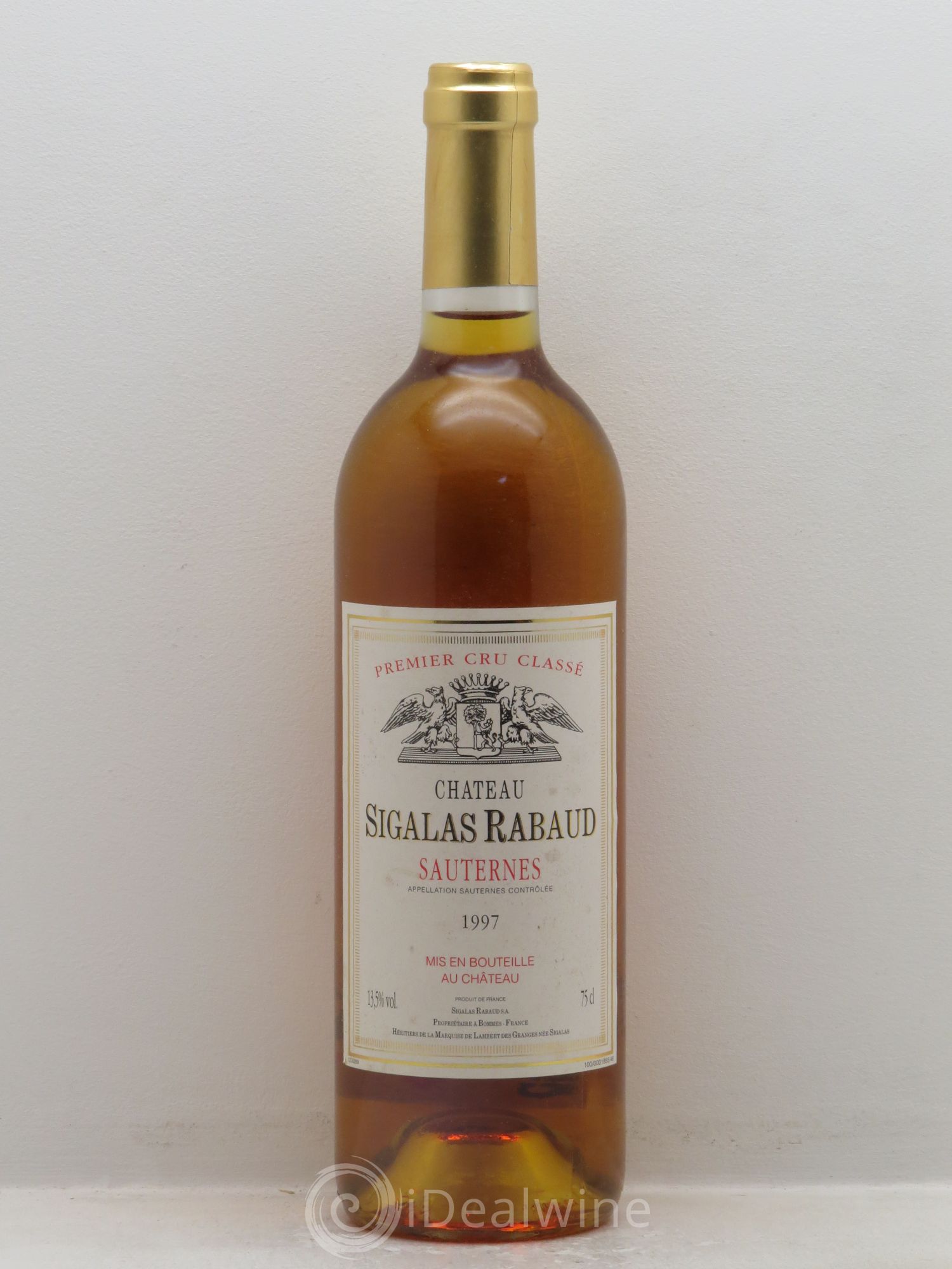 Château Sigalas Rabaud 1er Grand Cru Classé 1997 - Lot de 1 bouteille - 0