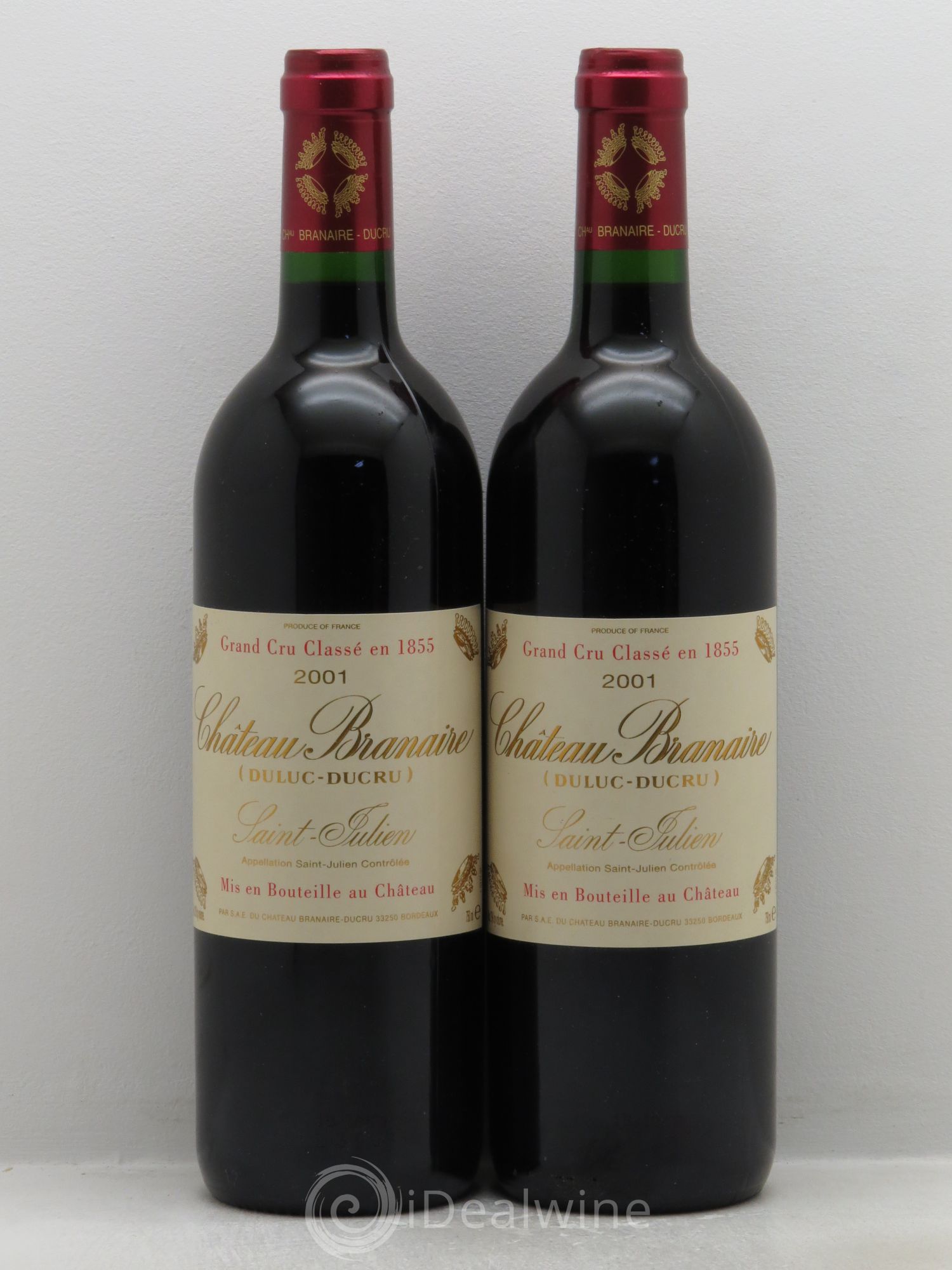 Château Branaire Ducru 4ème Grand Cru Classé 2001 - Lotto di 2 bottiglie - 0