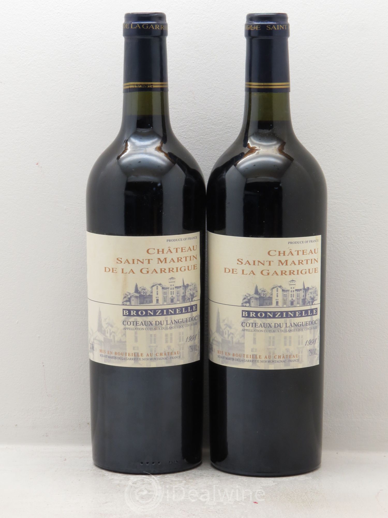 Coteaux du Languedoc Domaine Saint Martin de la Garrigue "Bronzinelle" 1998 - Posten von 2 Flaschen - 0