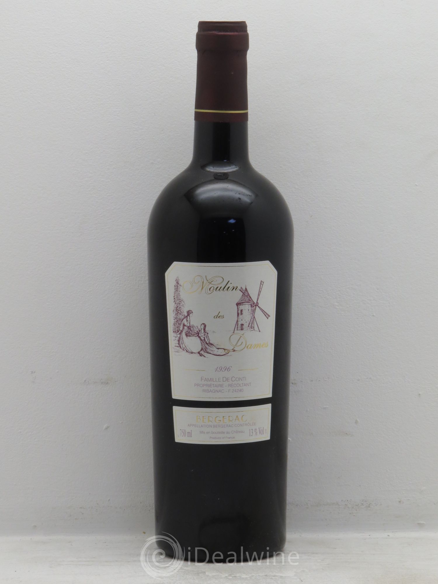 Bergerac Moulin des Dames Famille de Conti 1996 - Posten von 1 Flasche - 0