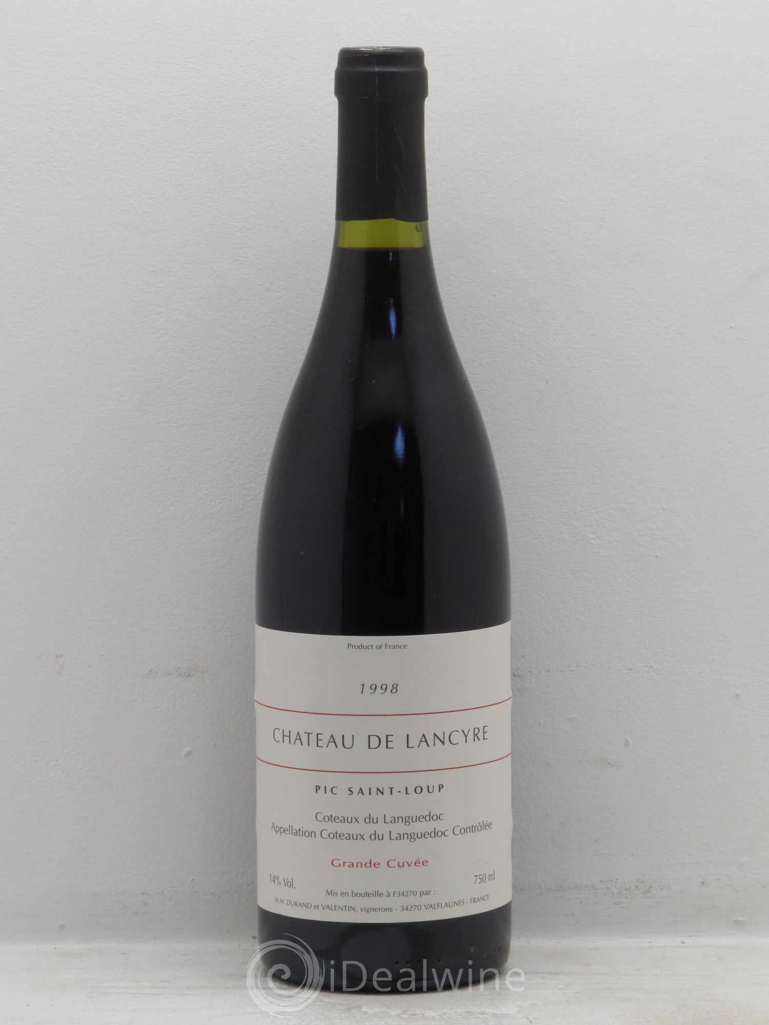 Pic Saint-Loup Château de Lancyre Grande Cuvée Familles Durand et Valentin 1998 - Lot de 1 bouteille - 0