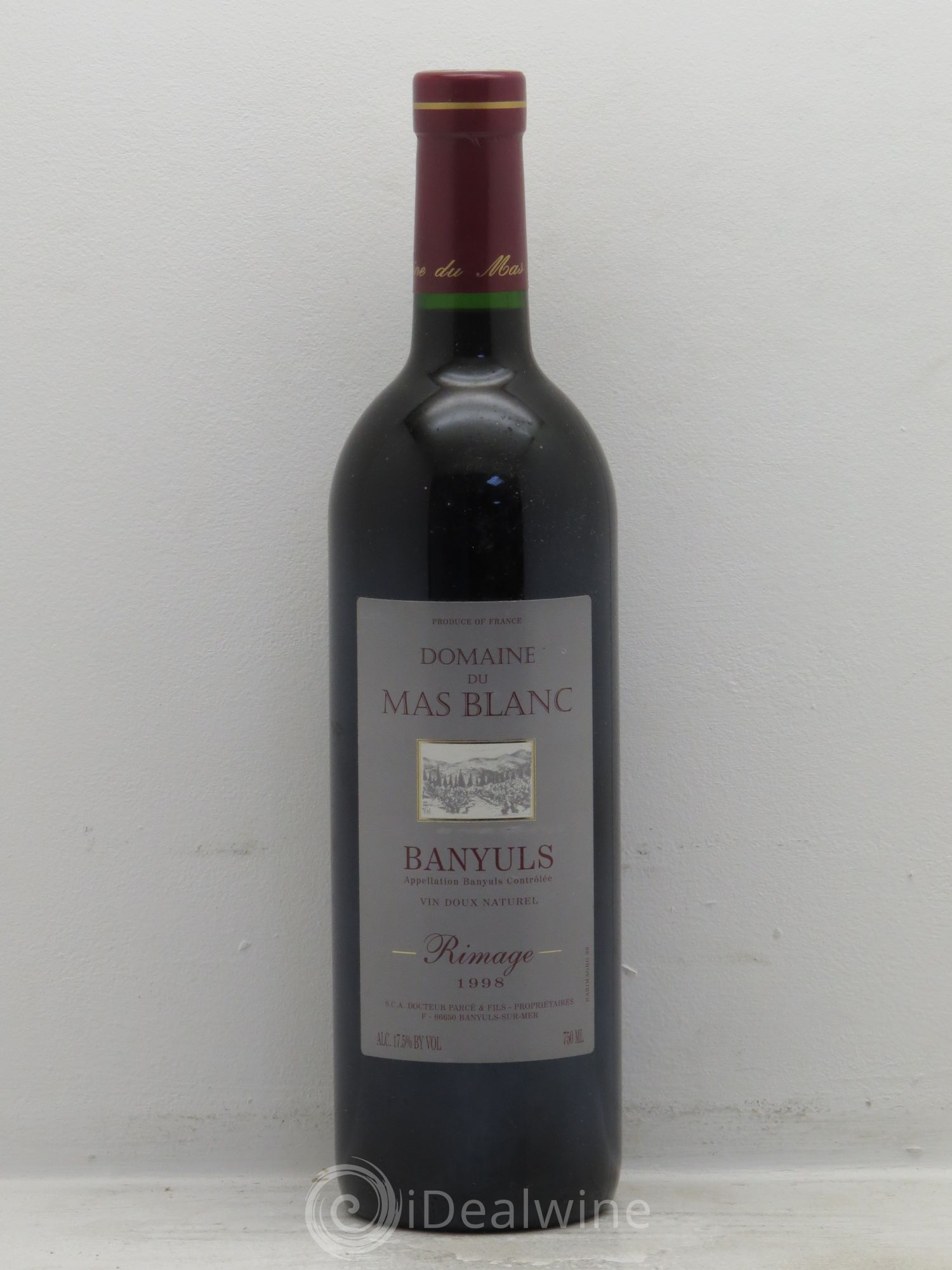 Banyuls Mas Blanc Rimage Docteur Parcé 1998 - Posten von 1 Flasche - 0