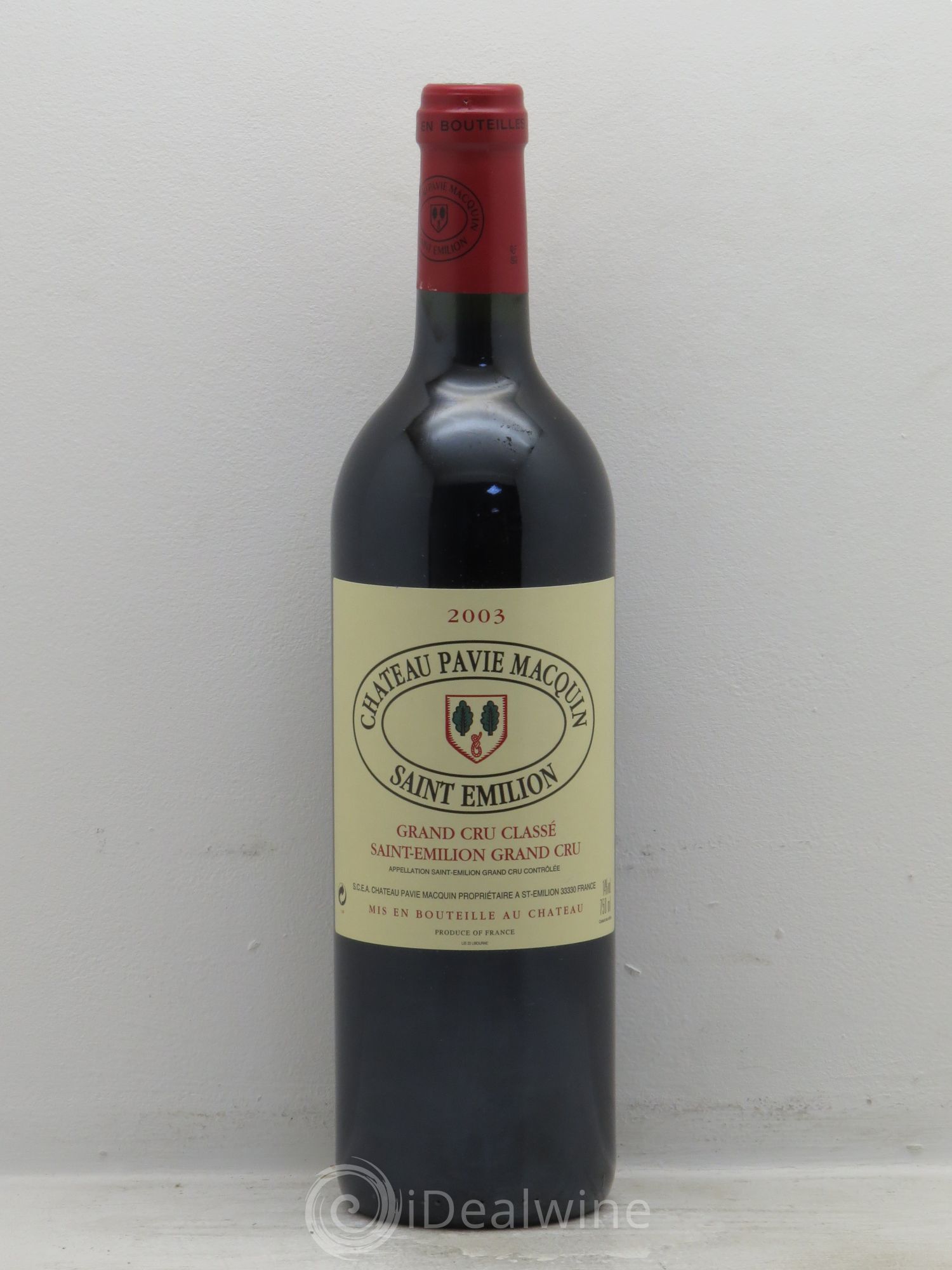 Château Pavie Macquin 1er Grand Cru Classé B 2003 - Lot de 1 bouteille - 0