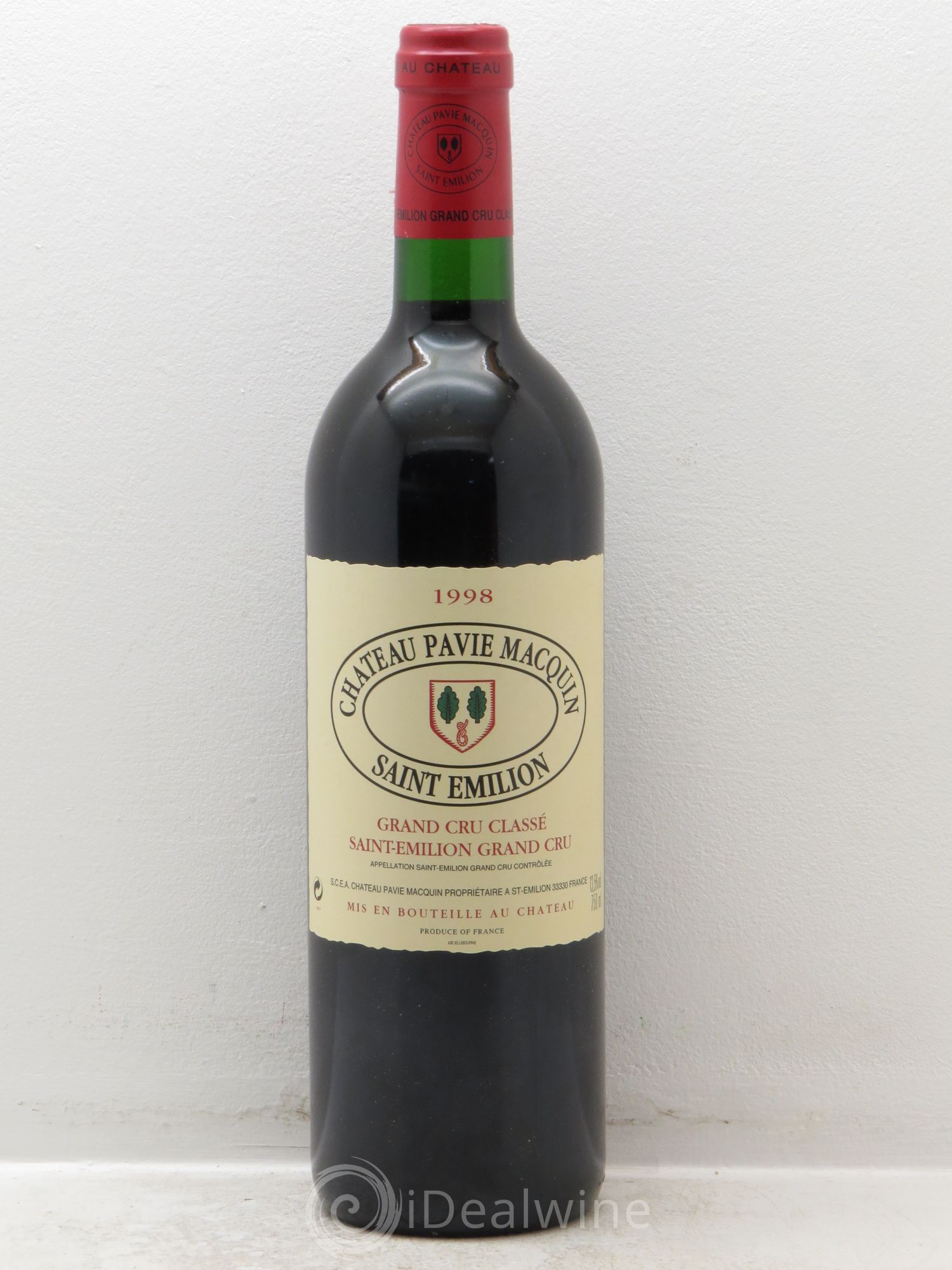 Château Pavie Macquin 1er Grand Cru Classé B 1998 - Lot de 1 bouteille - 0