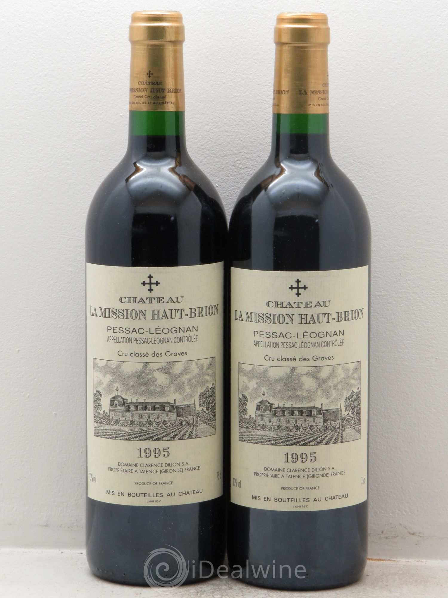 Château la Mission Haut-Brion Cru Classé de Graves 1995 - Lot de 2 bouteilles - 0