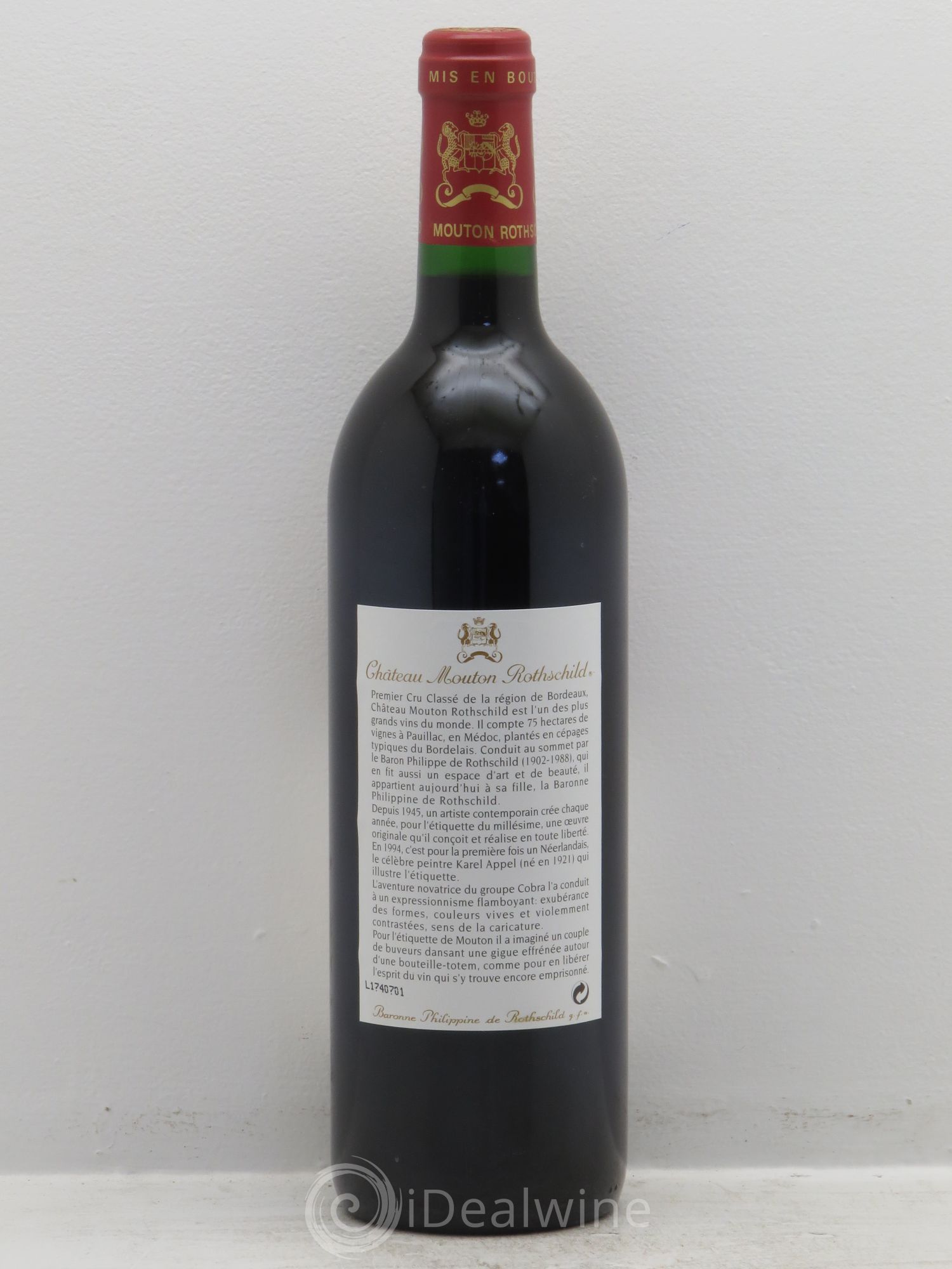 Château Mouton Rothschild 1er Grand Cru Classé 1994 - Lot de 1 bouteille - 1