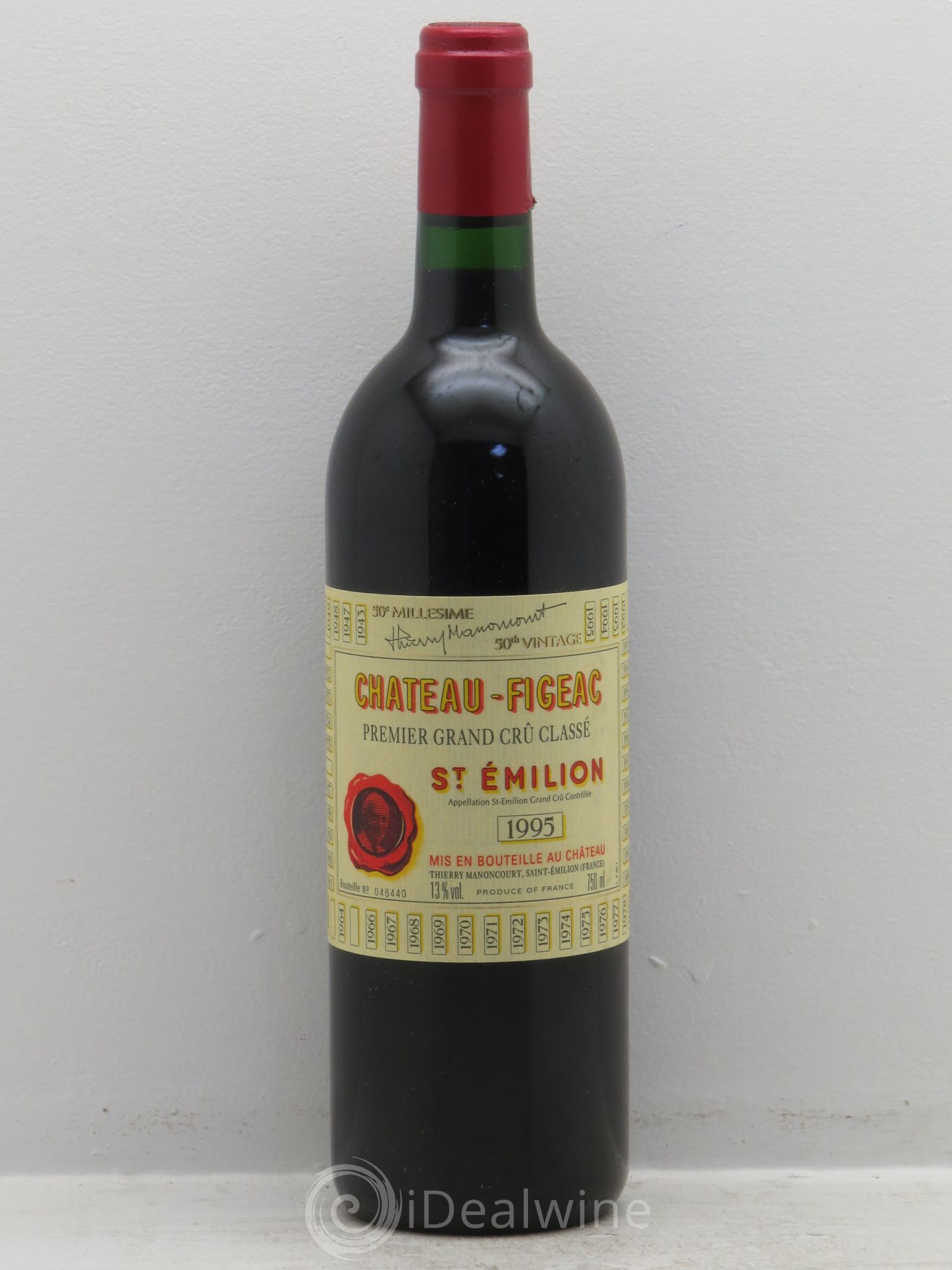 Château Figeac 1er Grand Cru Classé A 1995 - Lot de 1 bouteille - 0