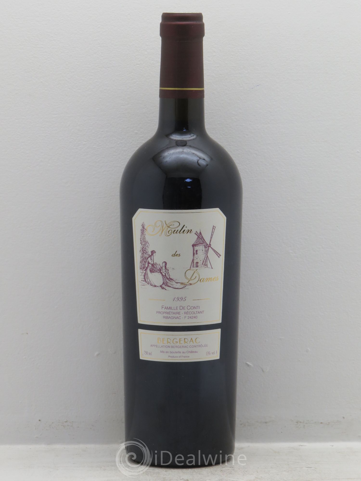 Bergerac Château Tour des Gendres Moulin des Dames Famille de Conti 1995 - Lot de 1 bouteille - 0