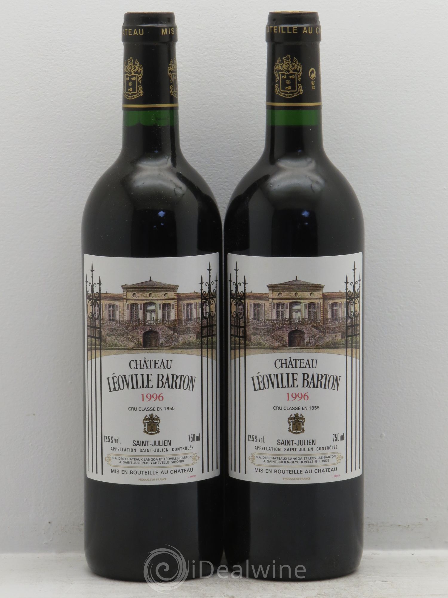Château Léoville Barton 2ème Grand Cru Classé 1996 - Lot de 2 bouteilles - 0
