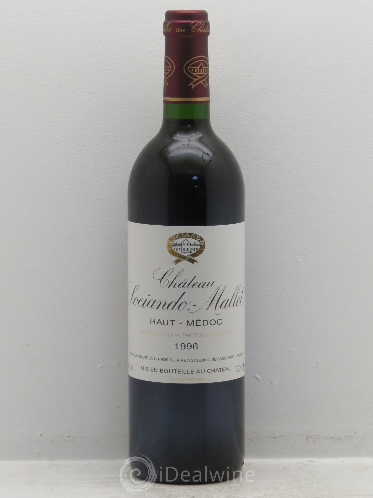 Château Sociando Mallet 1996 - Lot de 1 bouteille - 0