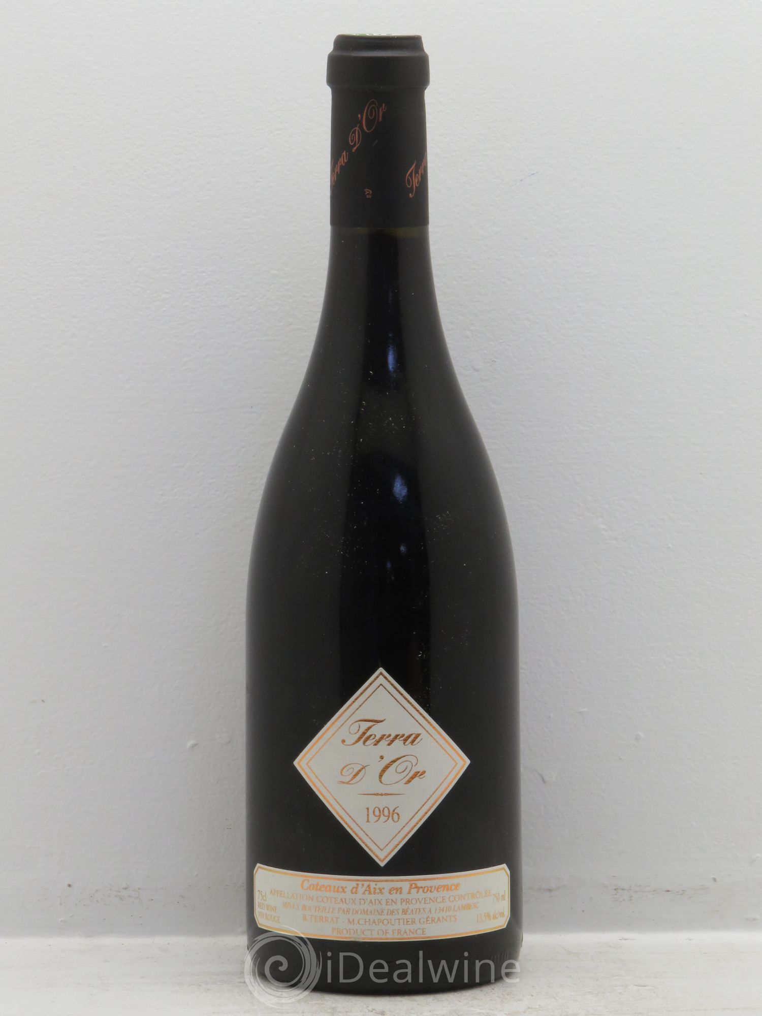 Coteaux d'Aix-en-Provence Terra d'Or B.TERRAT M.CHAPOUTIER 1996 - Posten von 1 Flasche - 0