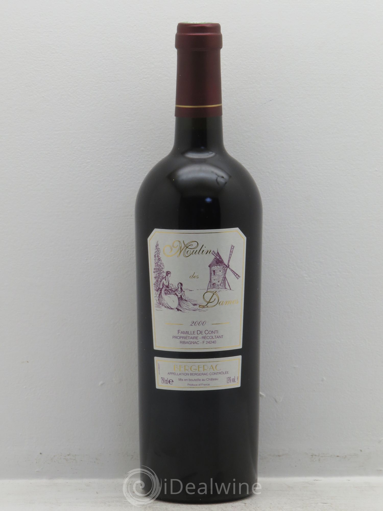 Bergerac Château Tour des Gendres Moulin des Dames Famille de Conti 2000 - Lot de 1 bouteille - 0
