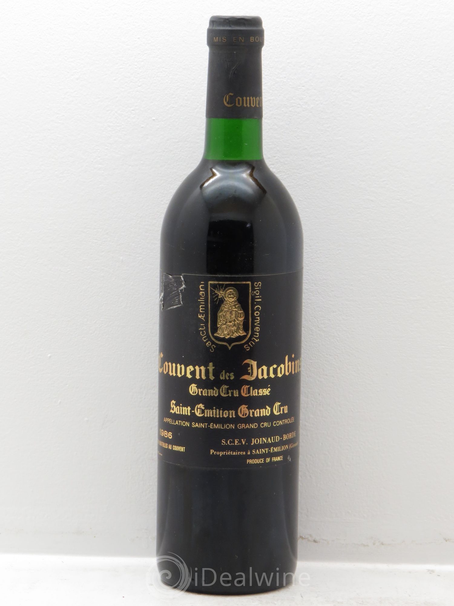 Château Couvent des Jacobins Grand Cru Classé 1986 - Lot de 1 bouteille - 0