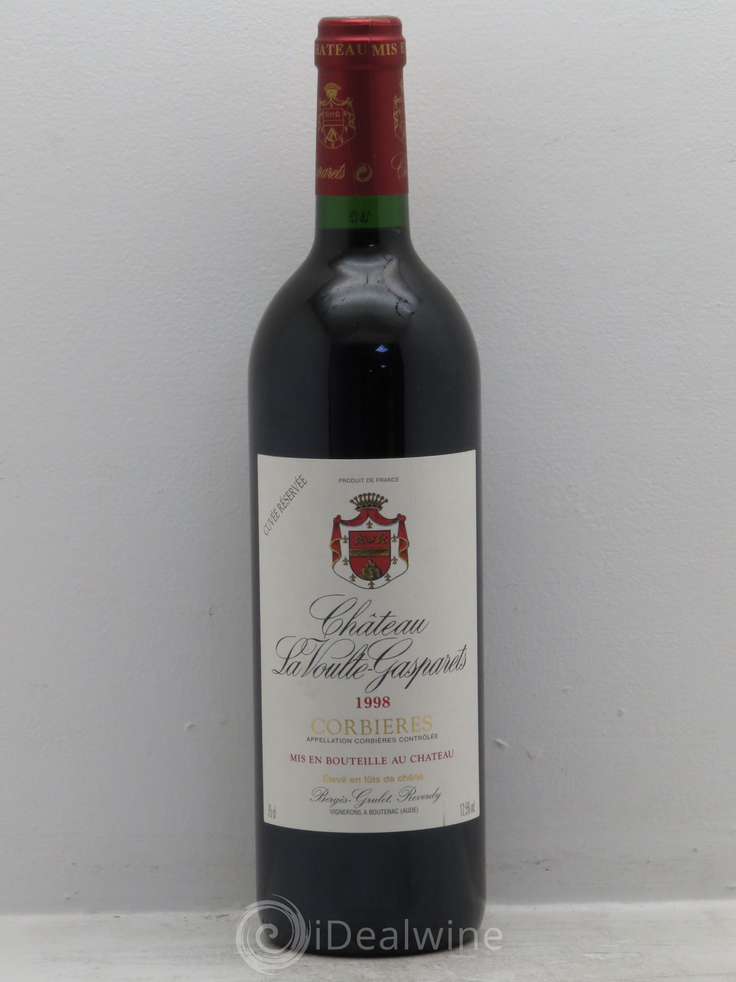 Corbières Château La Voulte-Gasparets Réservée Patrick Reverdy 1998 - Lot de 1 bouteille - 0