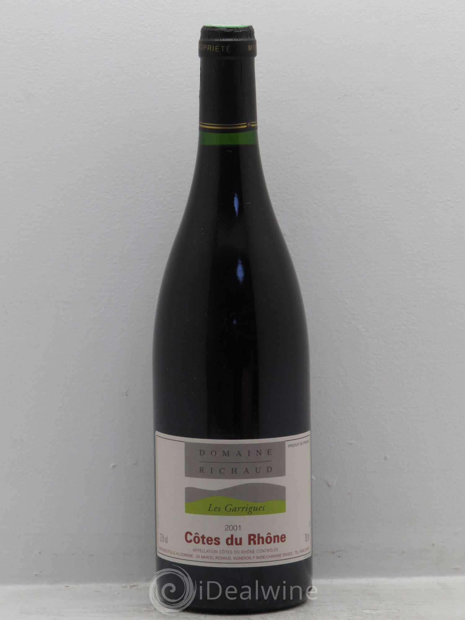 Côtes-du-Rhône Les Garrigues Domaine Richaud 2001 - Posten von 1 Flasche - 0
