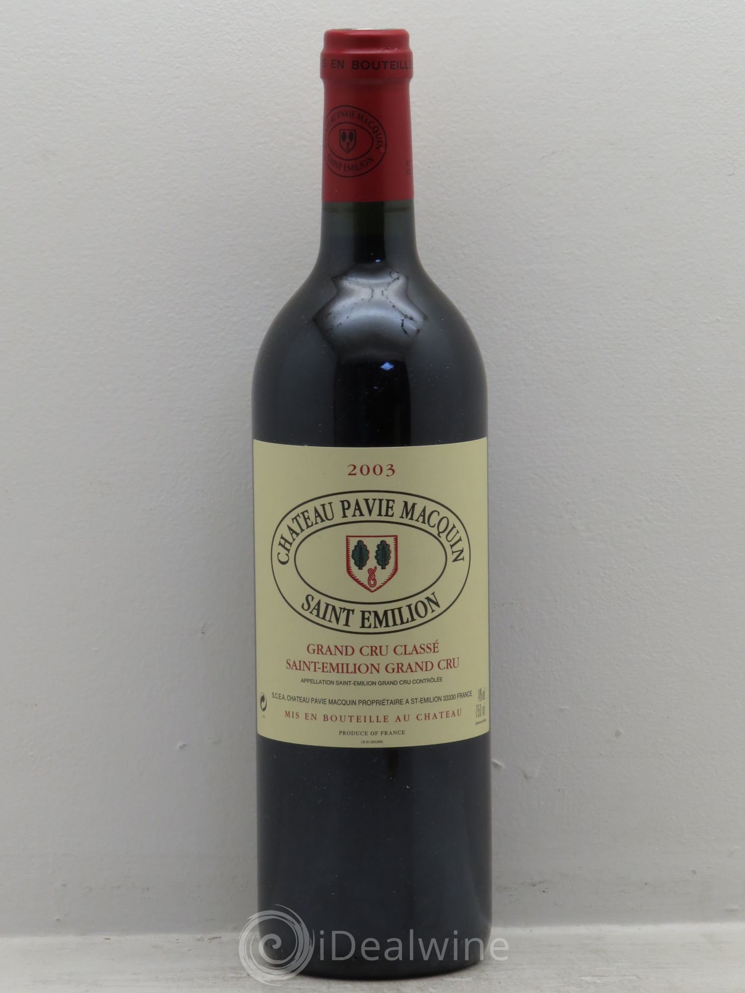 Château Pavie Macquin 1er Grand Cru Classé B 2003 - Lot de 1 bouteille - 0